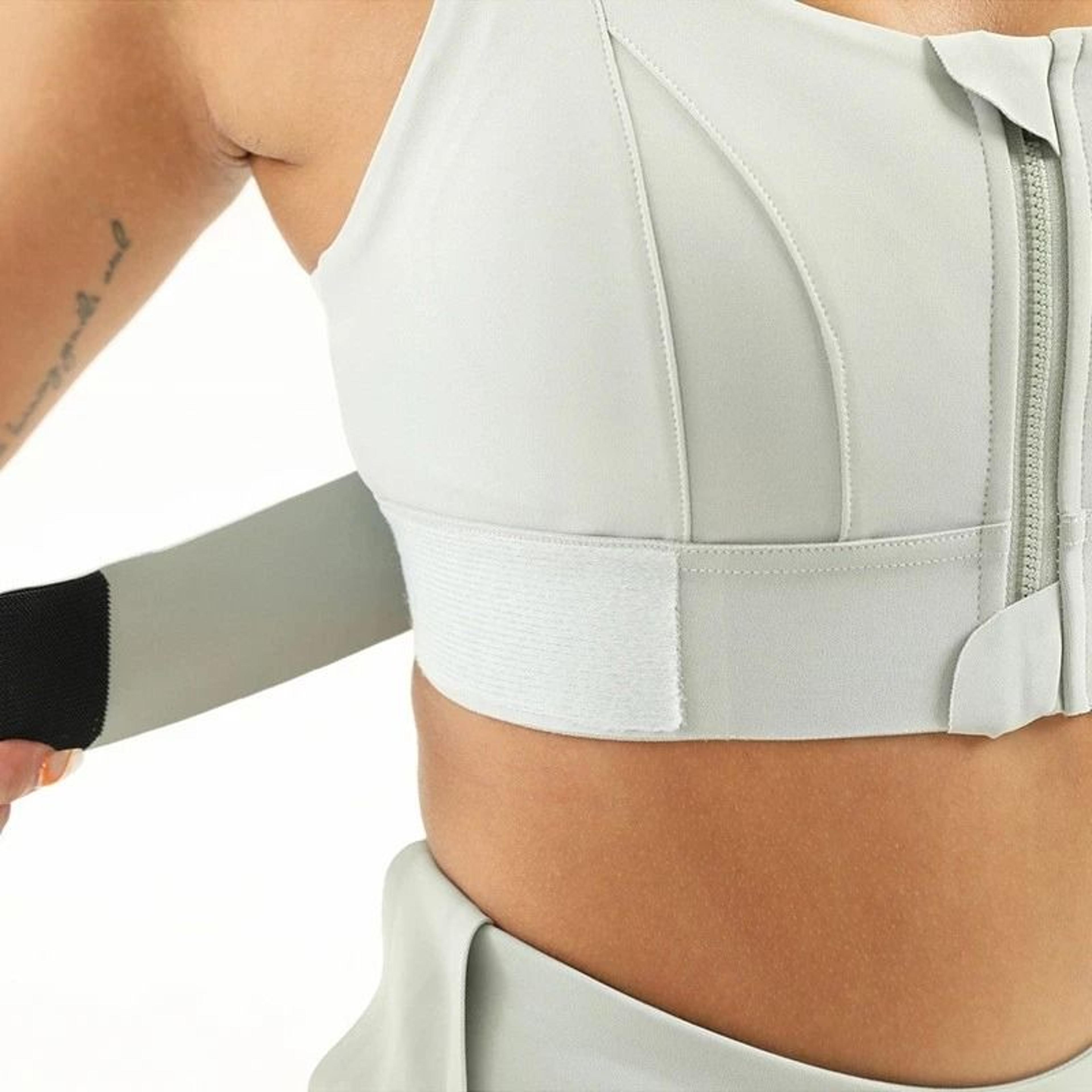 Womens Front Zipper Shockproof Sports Bra Plus Size Adjustable Yoga Vest 3