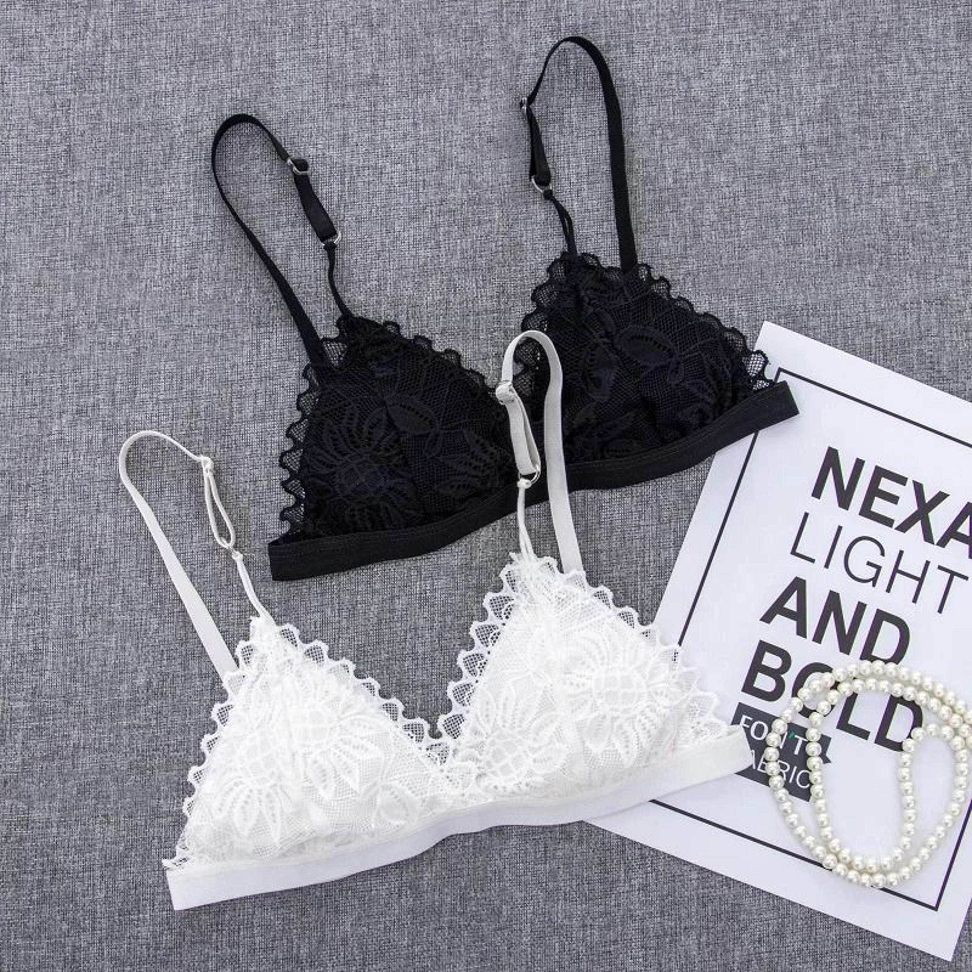 Women Sexy Floral Lace Wire Free Unpadded Bralette Ultra Thin Brassiere 0