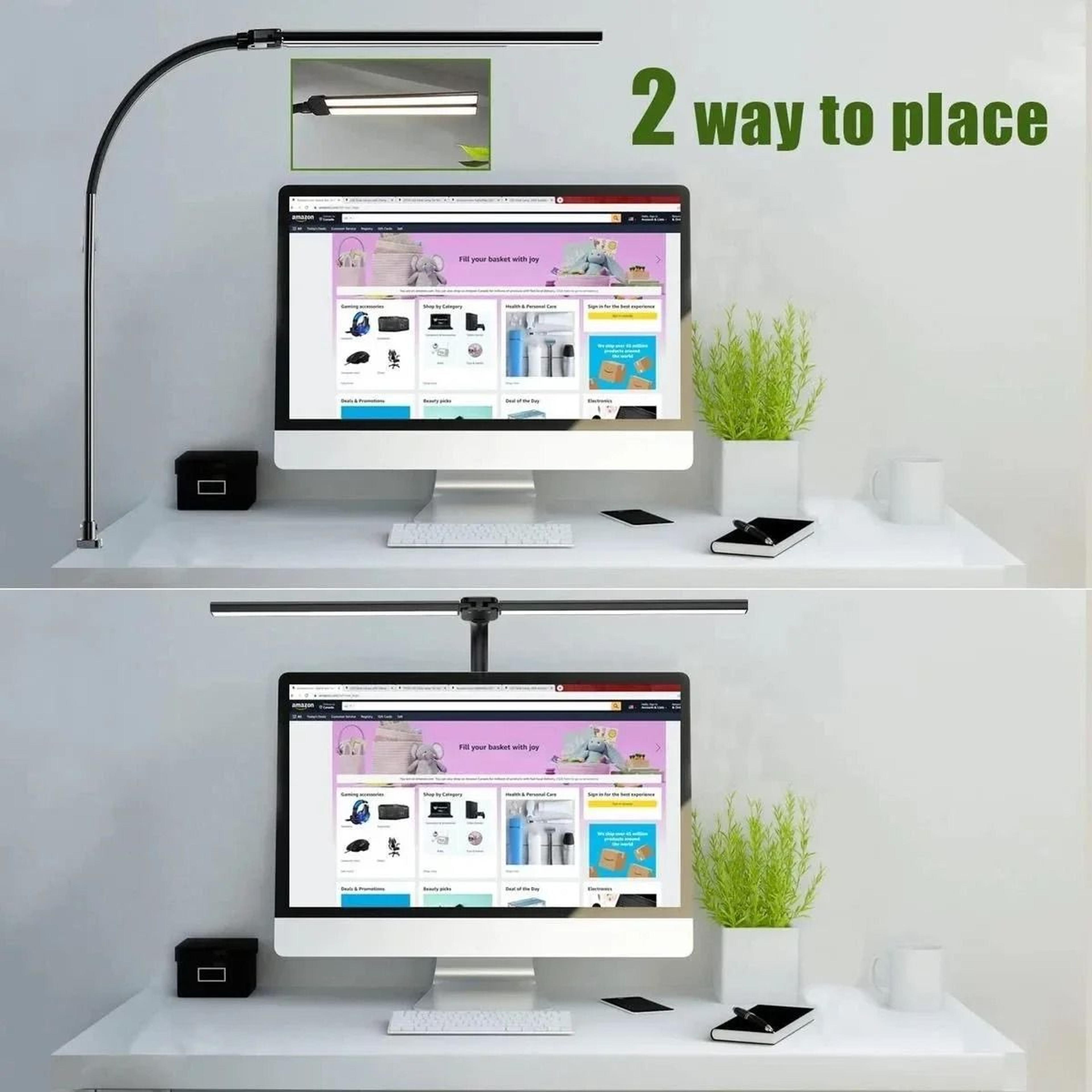 DoubleSingle Head LED Clip Desk Lamp  Monitor Light 3