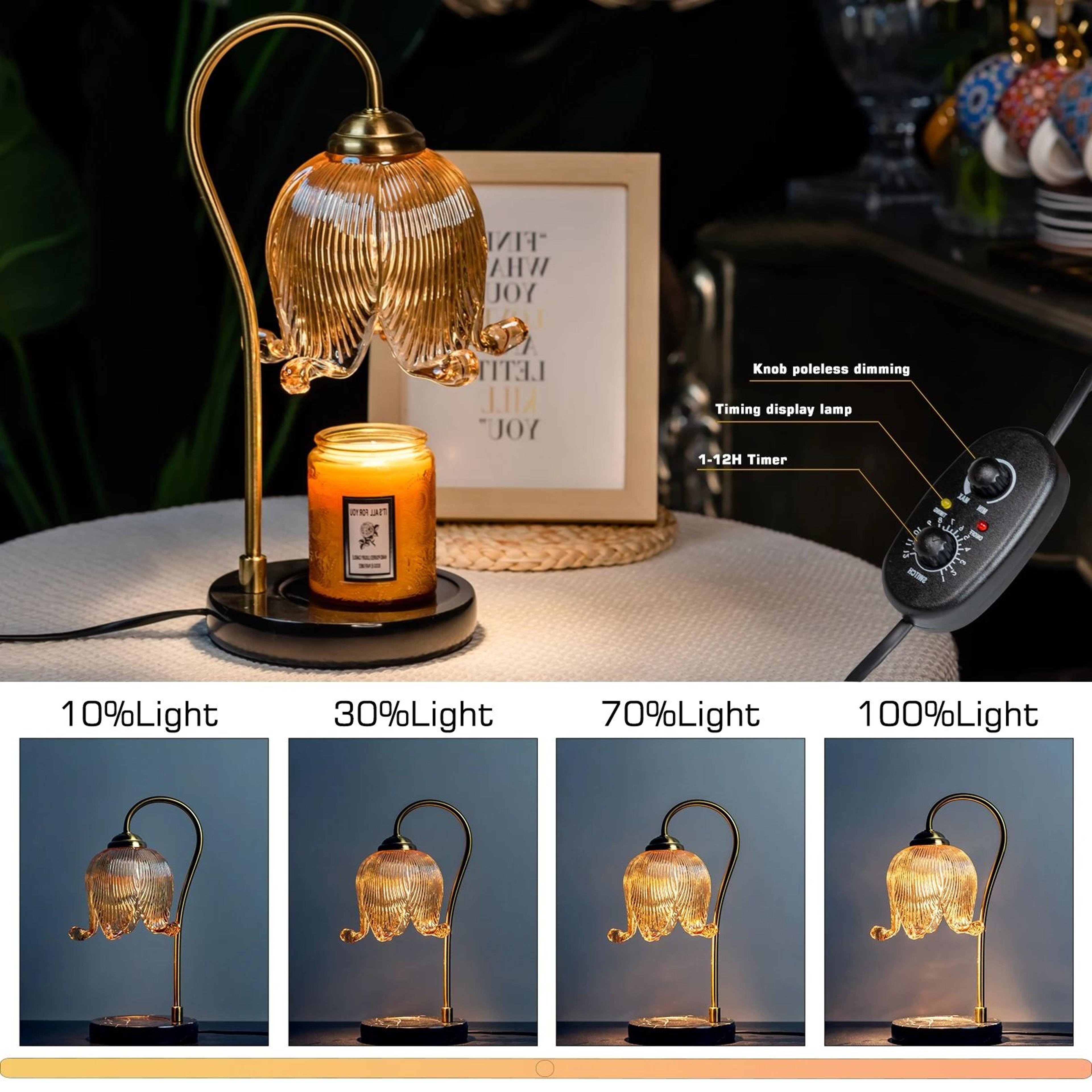 French Retro Tulip Flower Fragrance Table Lamp Bedside Candle Warmer Atmosphere Light 3
