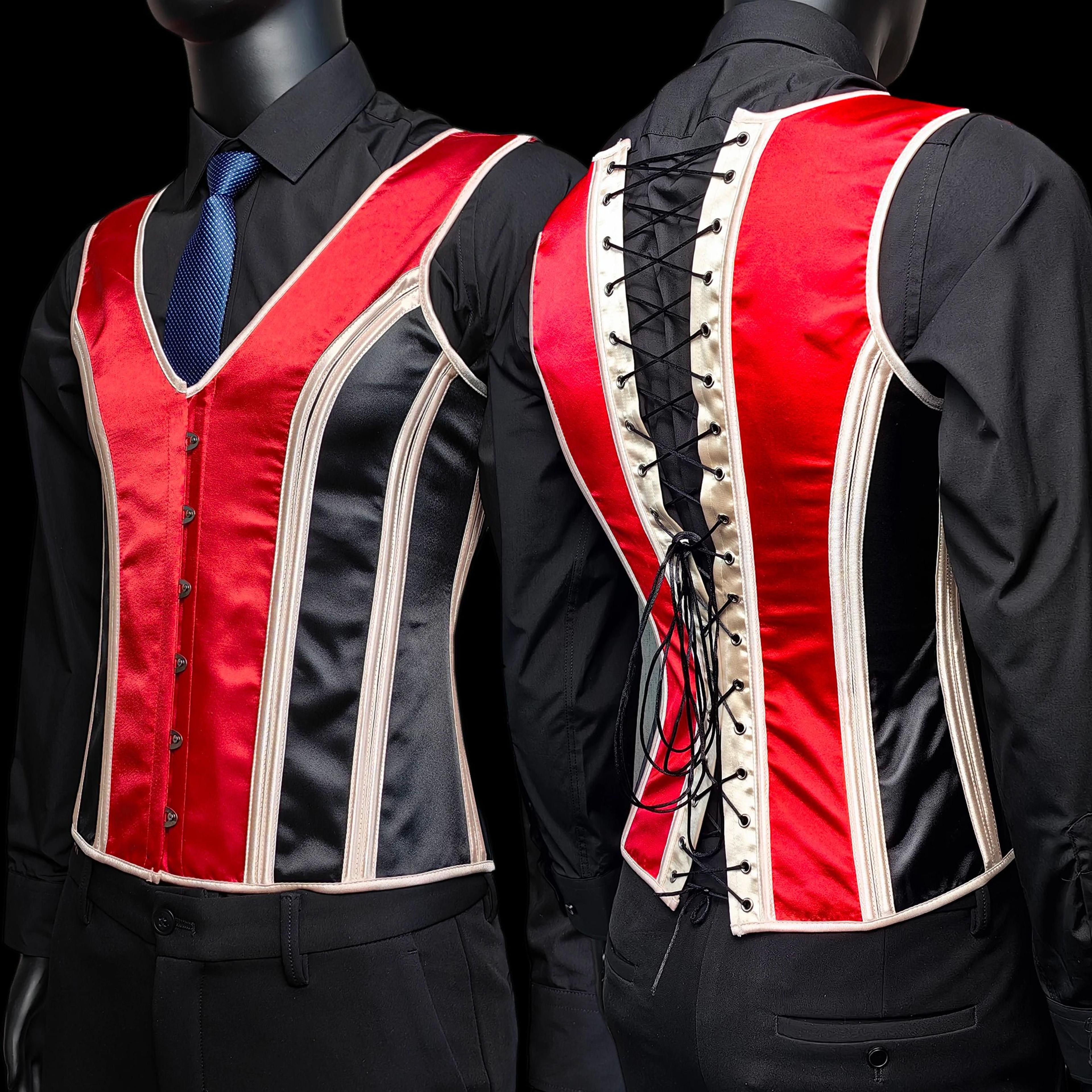 Mens Vintage Medieval Corset Slimming Waistcoat And Tummy Control Shaping Vest 6