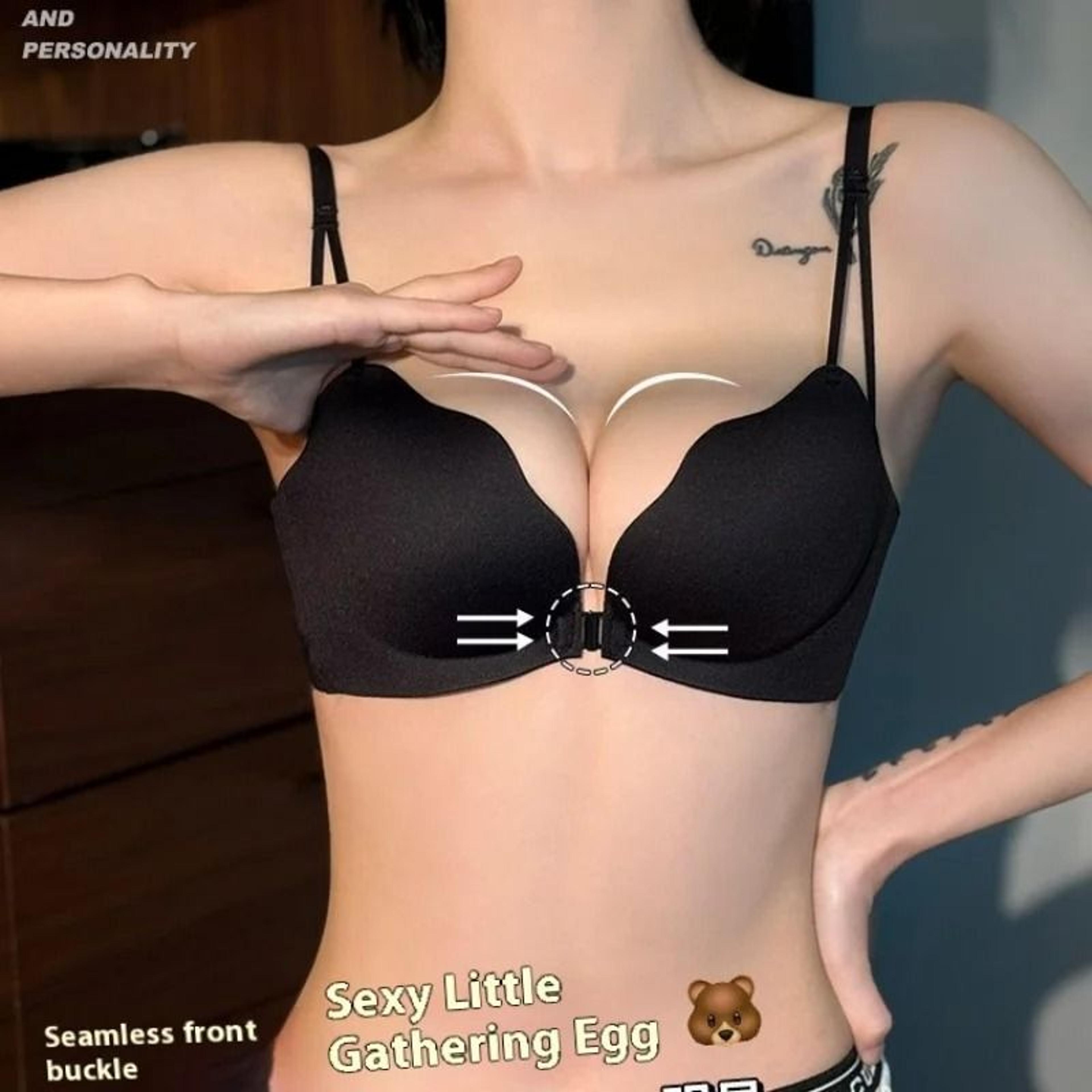 New Front Buckle Beautiful Back Gathered Nonwired Breathable Bra 1