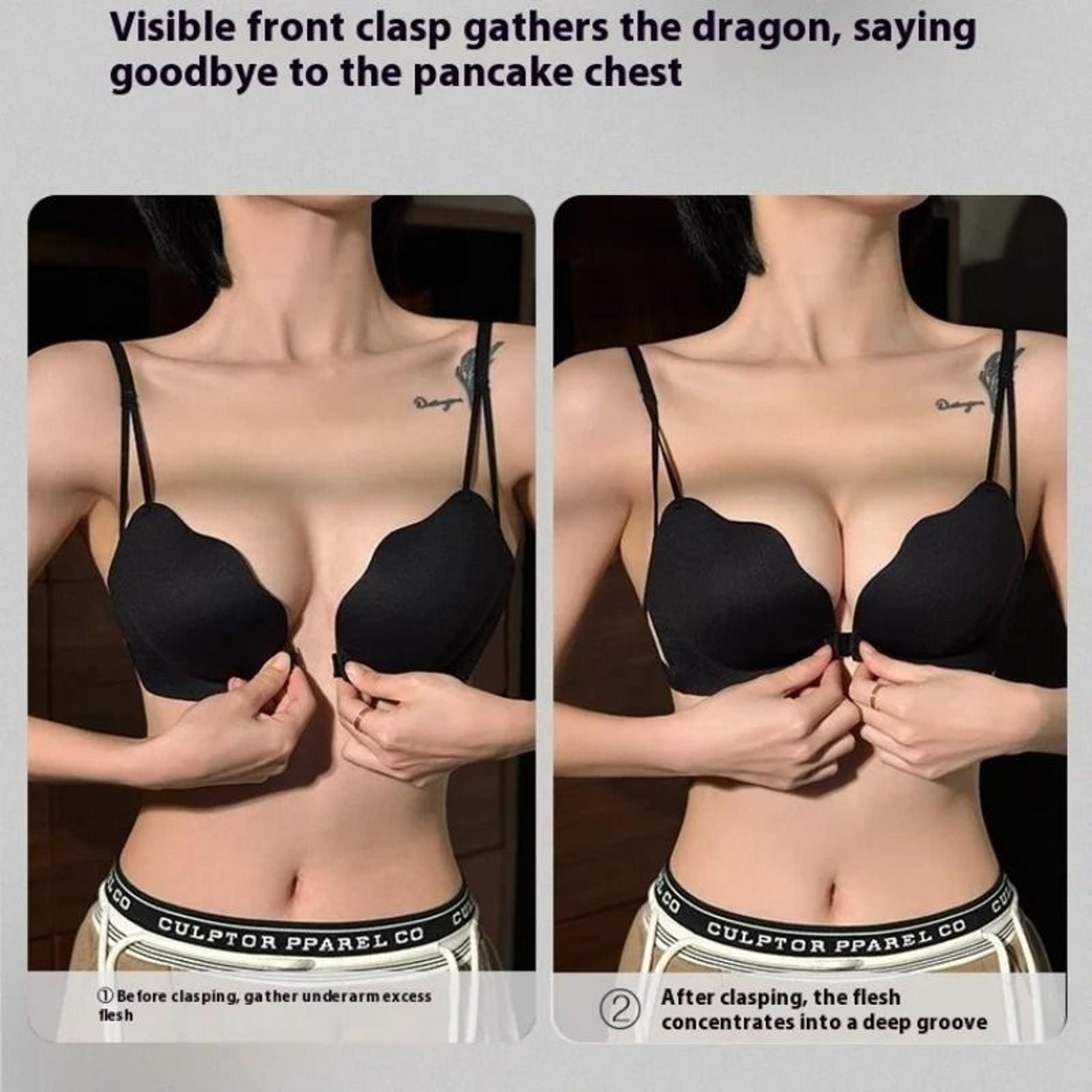 New Front Buckle Beautiful Back Gathered Nonwired Breathable Bra 2