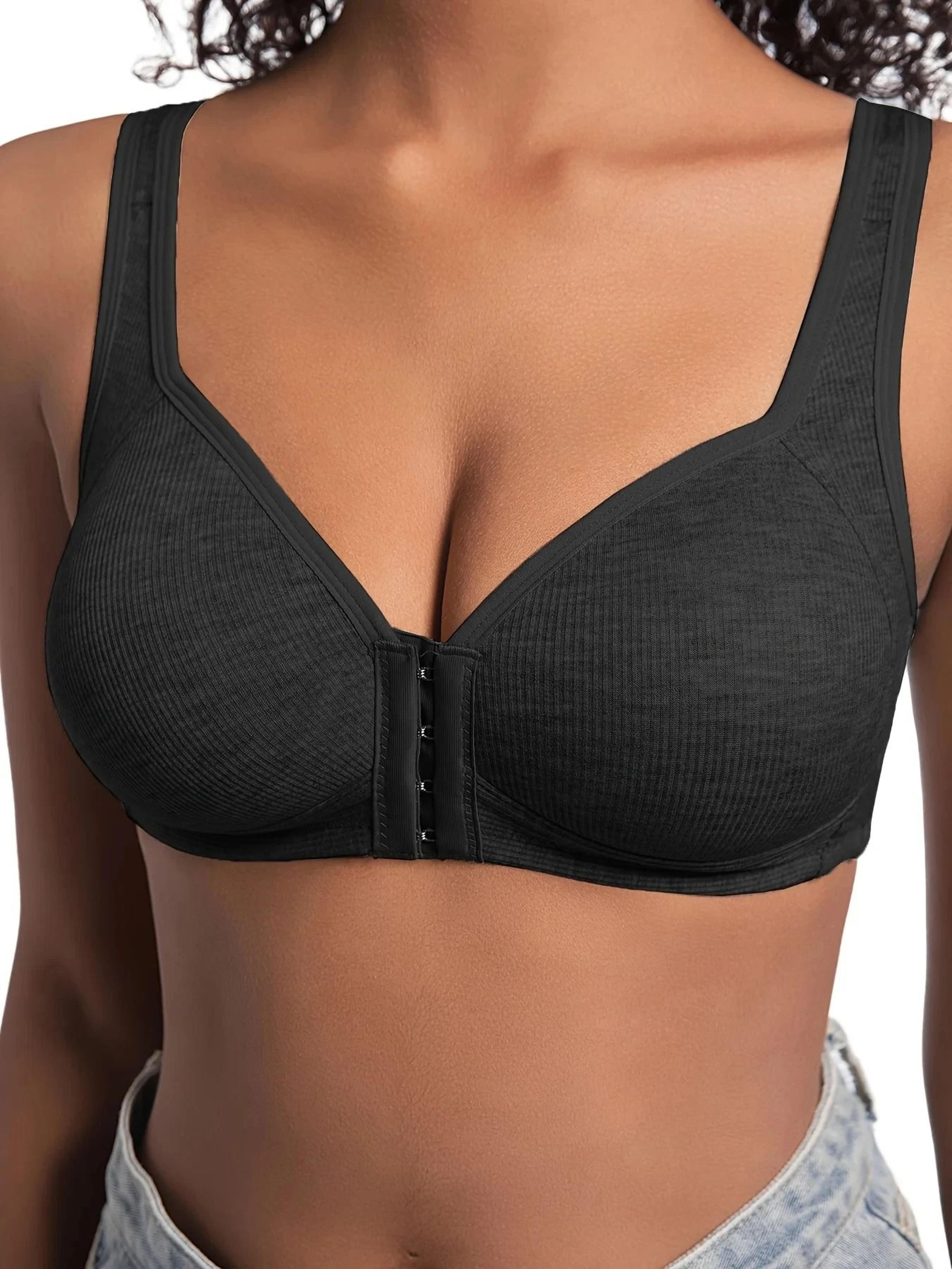 Womens Front Closure WireFree Full Coverage Bra For AllDay Comfort 4