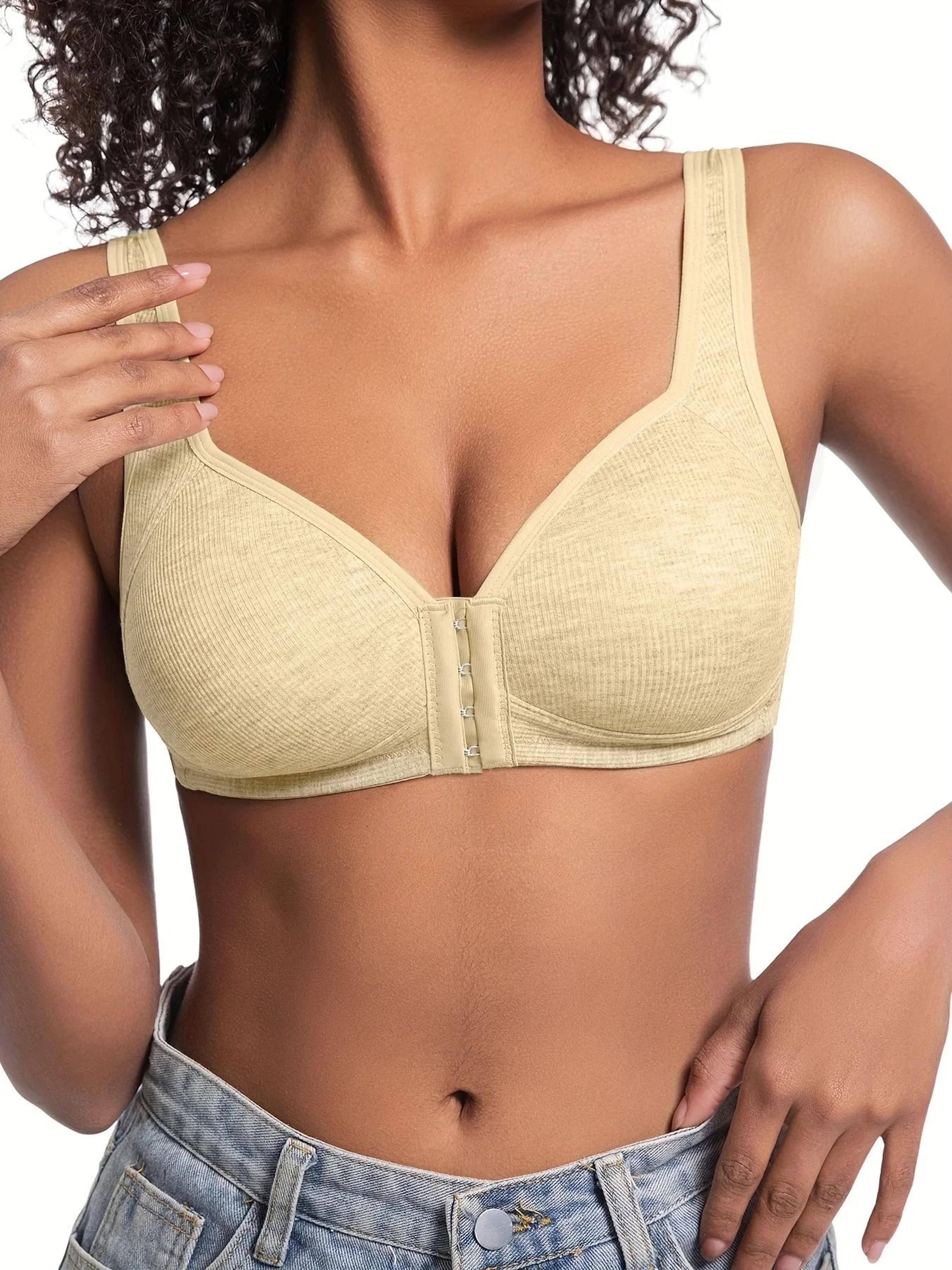 Womens Front Closure WireFree Full Coverage Bra For AllDay Comfort 5