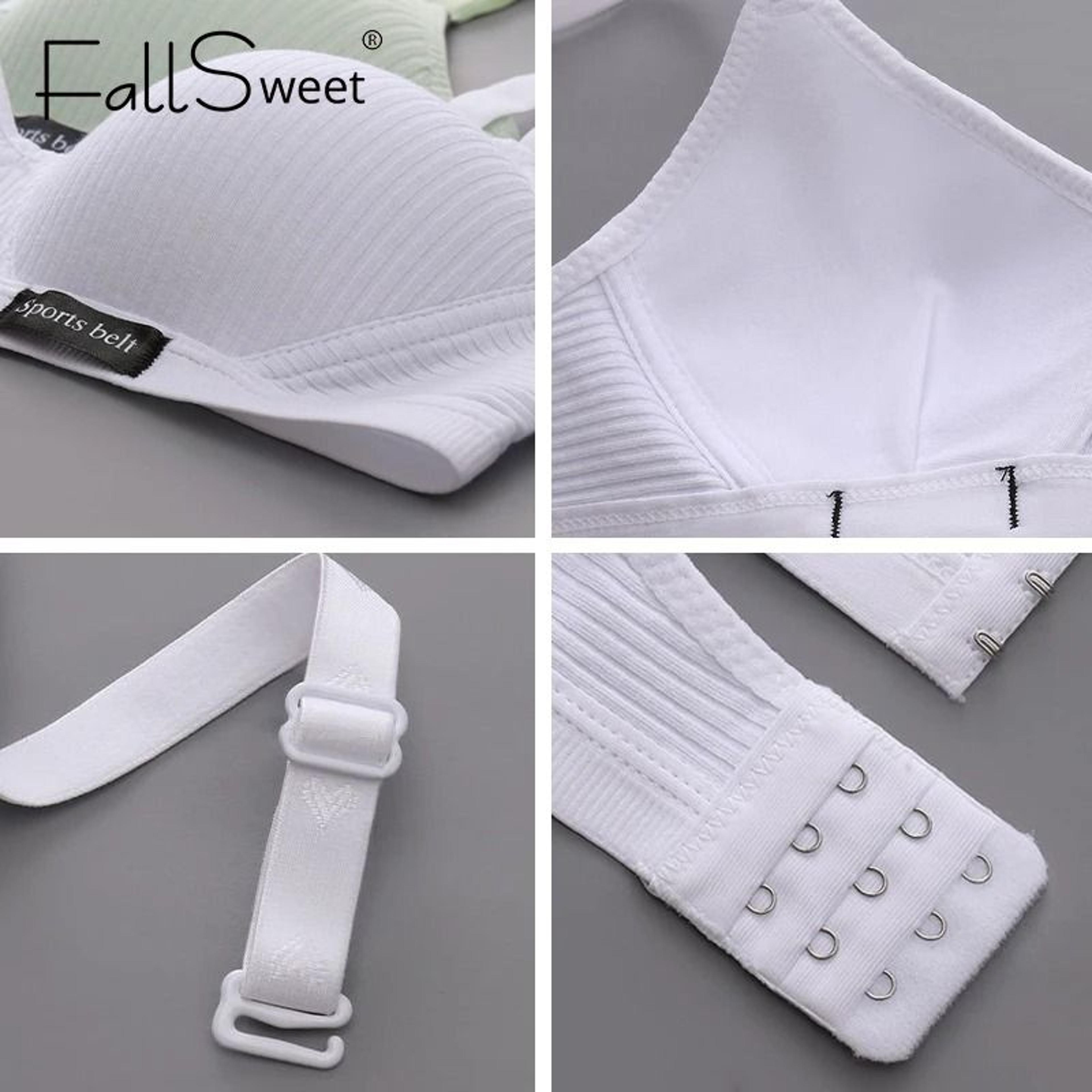 FallSweet Cotton Wireless Bra  Seamless VShaped Gathering Underwear 4