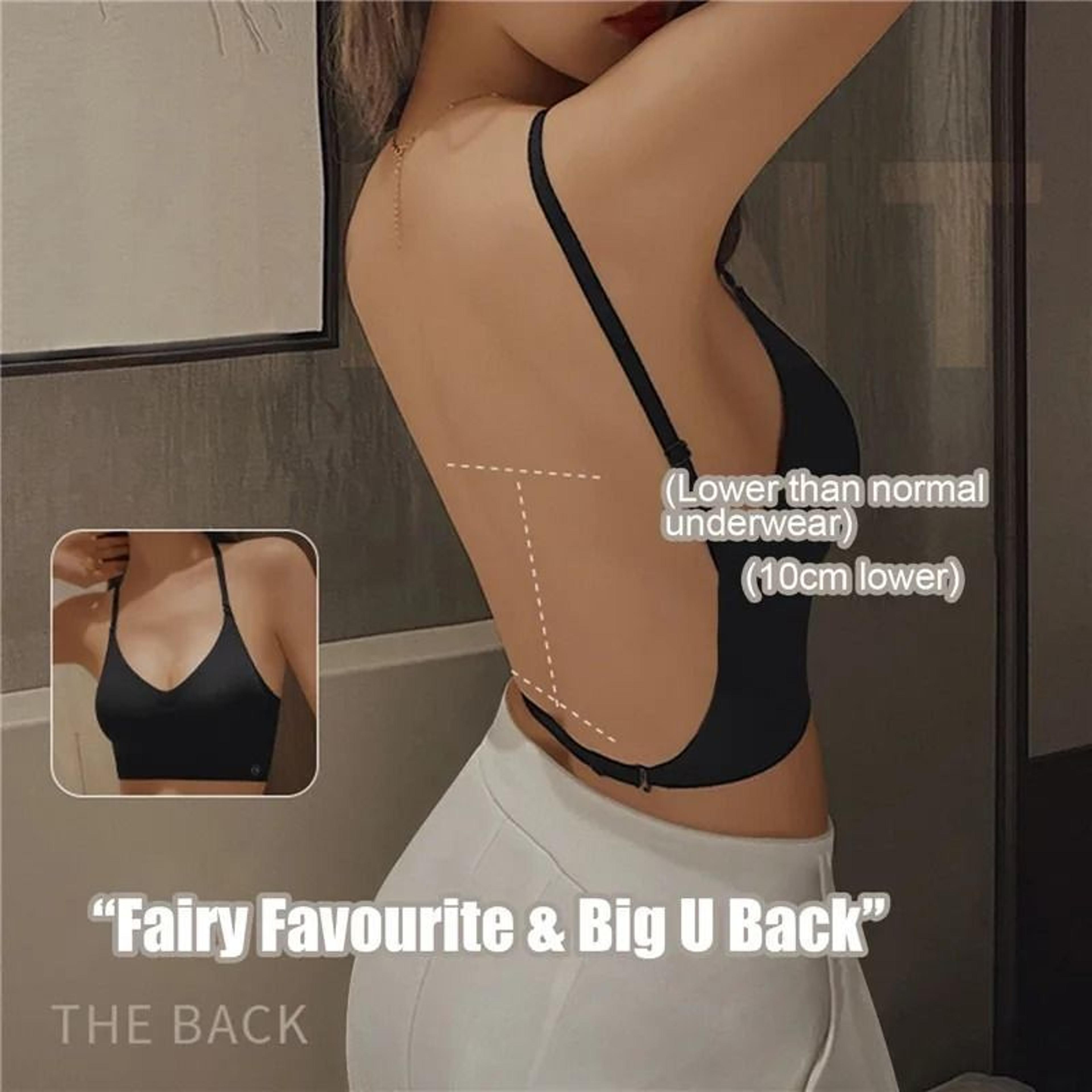 2024 Invisible Backless Push Up Bra  Low Cut Plunge Open Back Lingerie 0