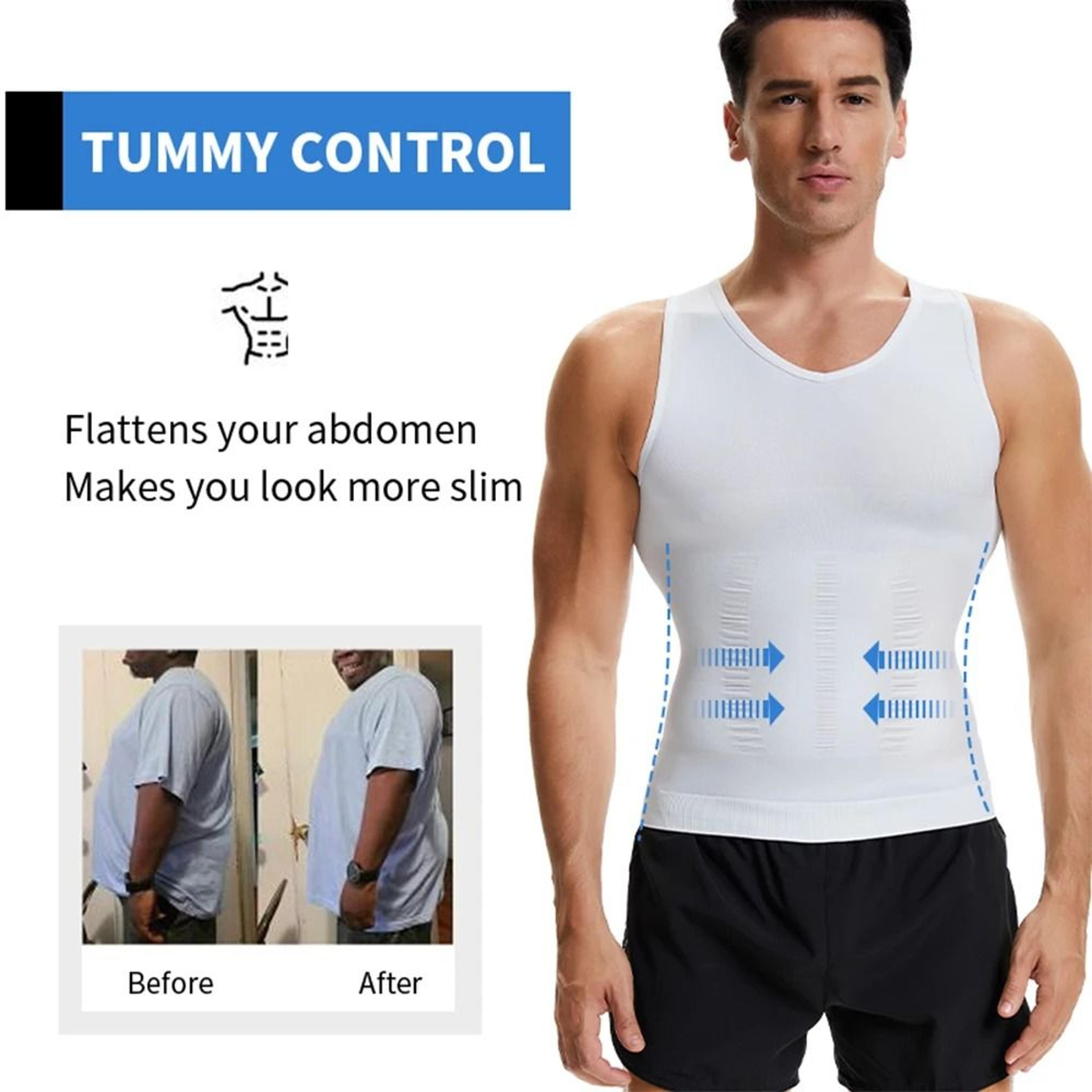 Mens Body Shaper Slimming Shirt  Compression Muscle Tank Top 2
