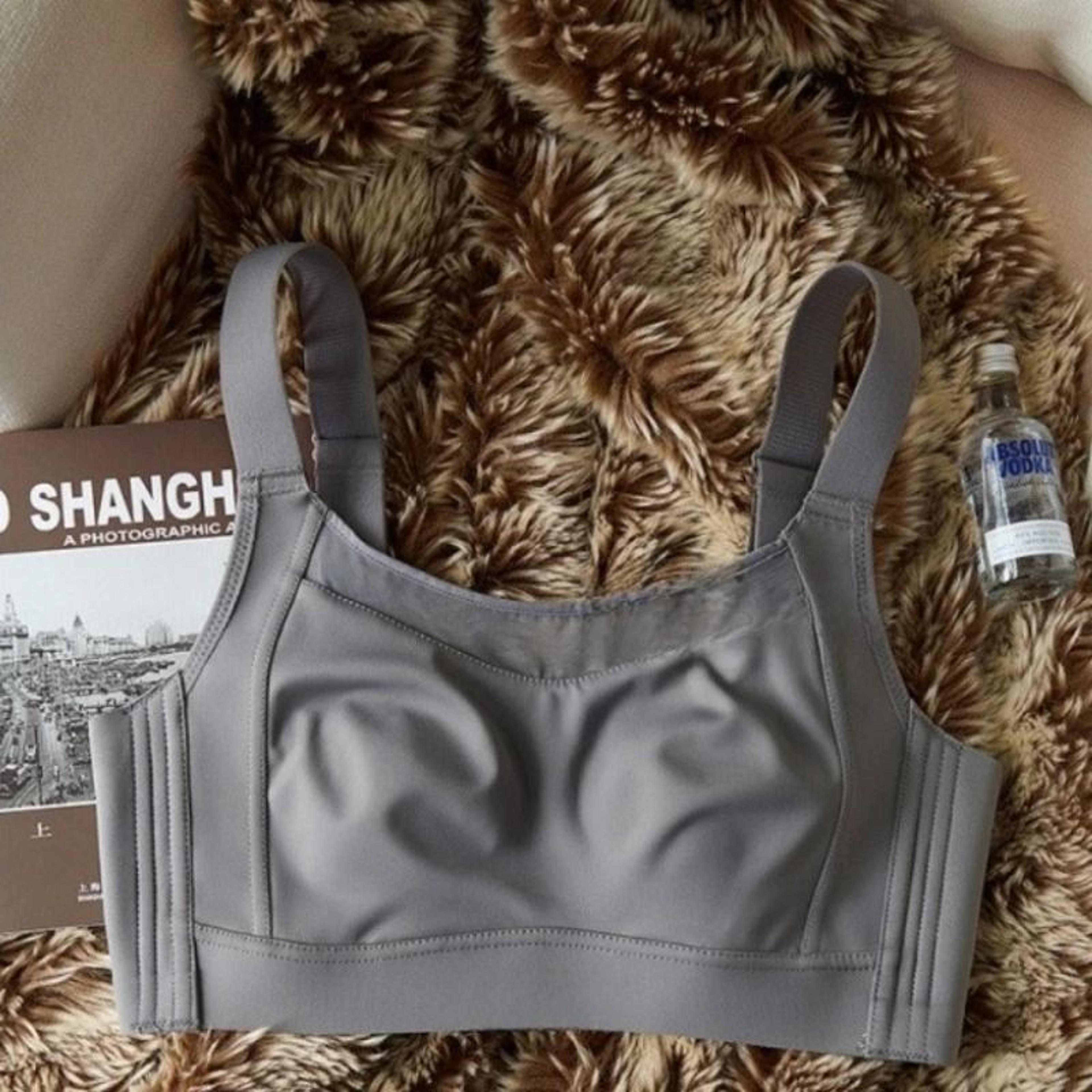 White Full Cup Minimizer Bra  Seamless Side Control  AntiSag Sport Bra 5
