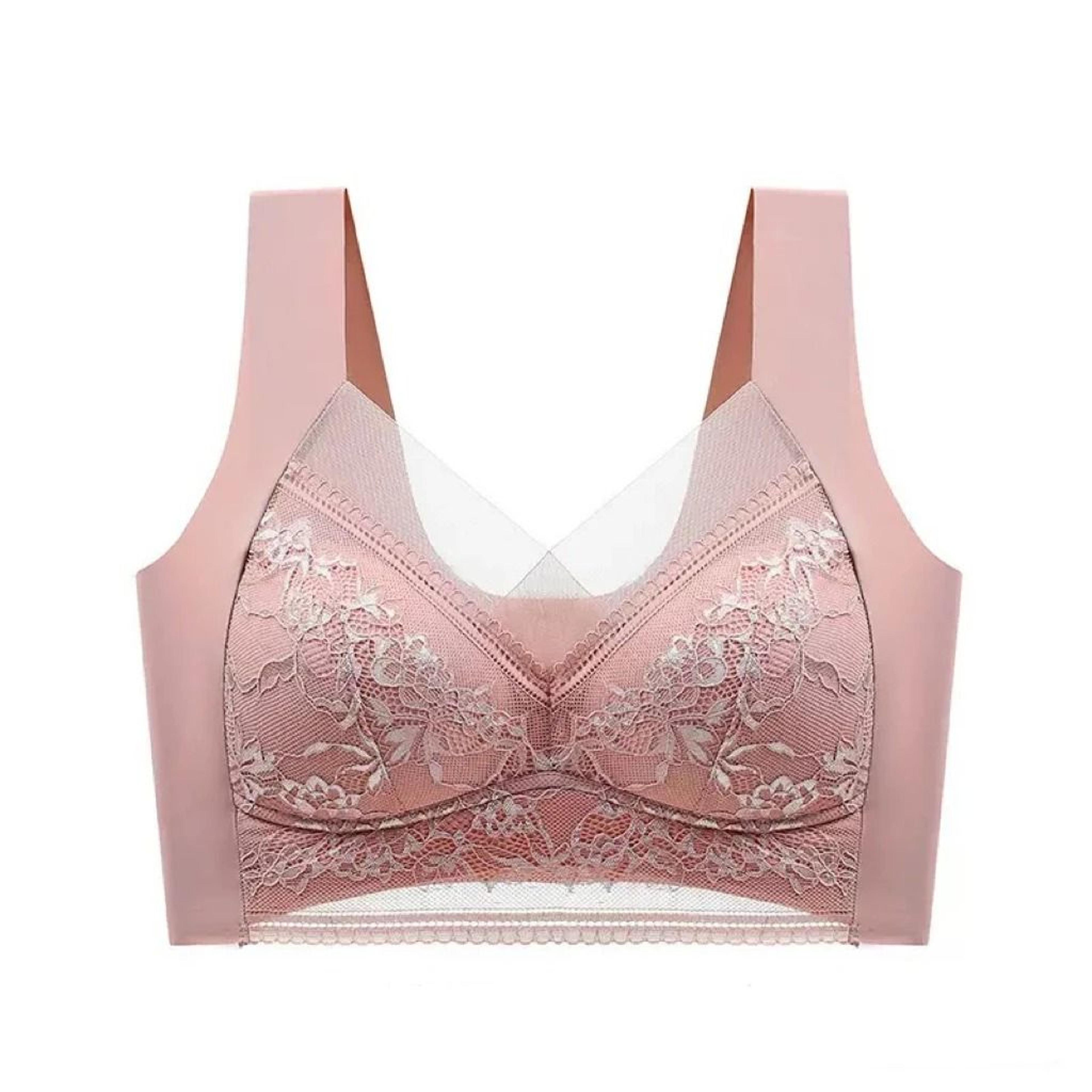 Womens Lace Plus Size Seamless Comfort Bra  AntiSagging  Breathable Ice Silk 6