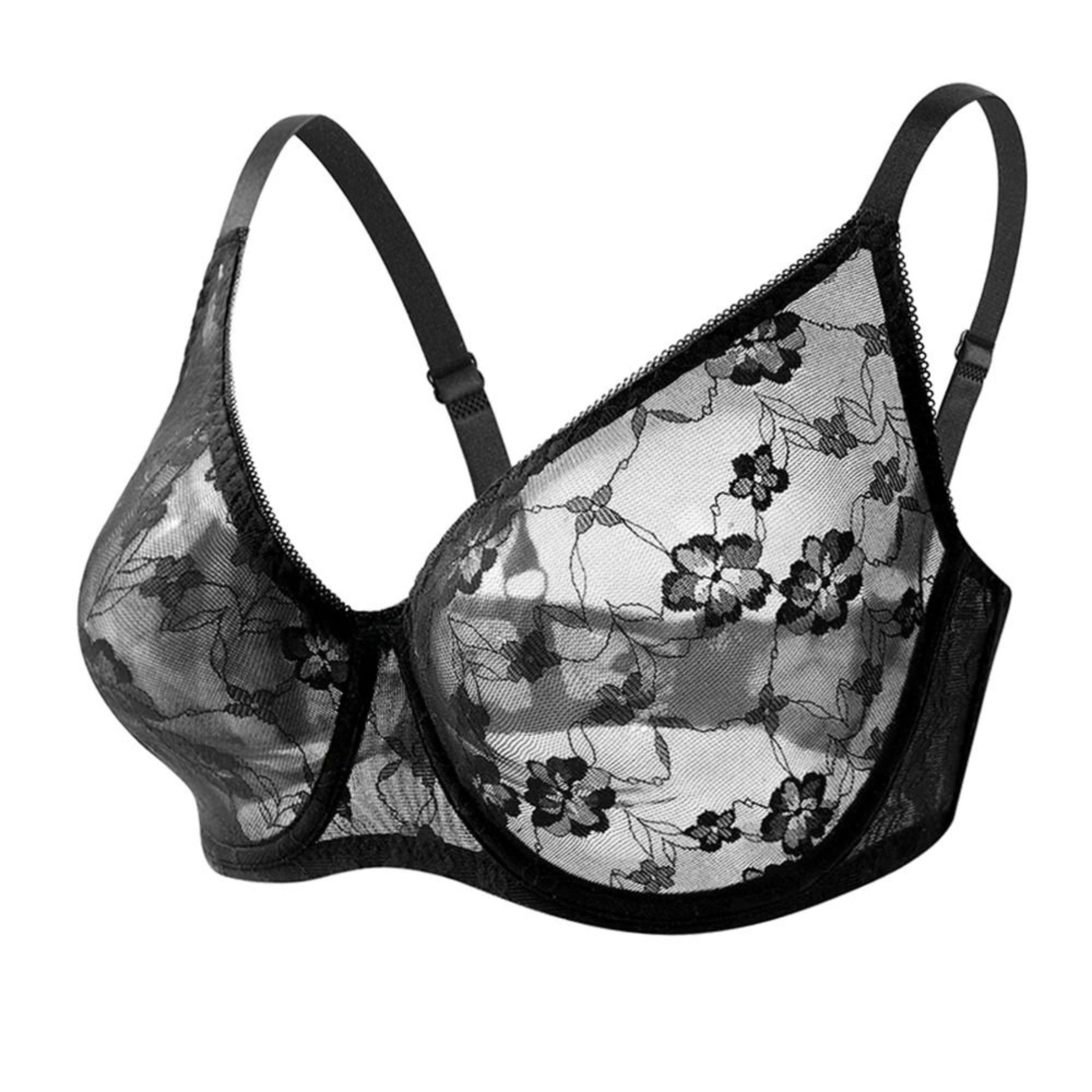 Sexy Womens Lace Sheer Brassiere  Plus Size Underwire Lingerie 7