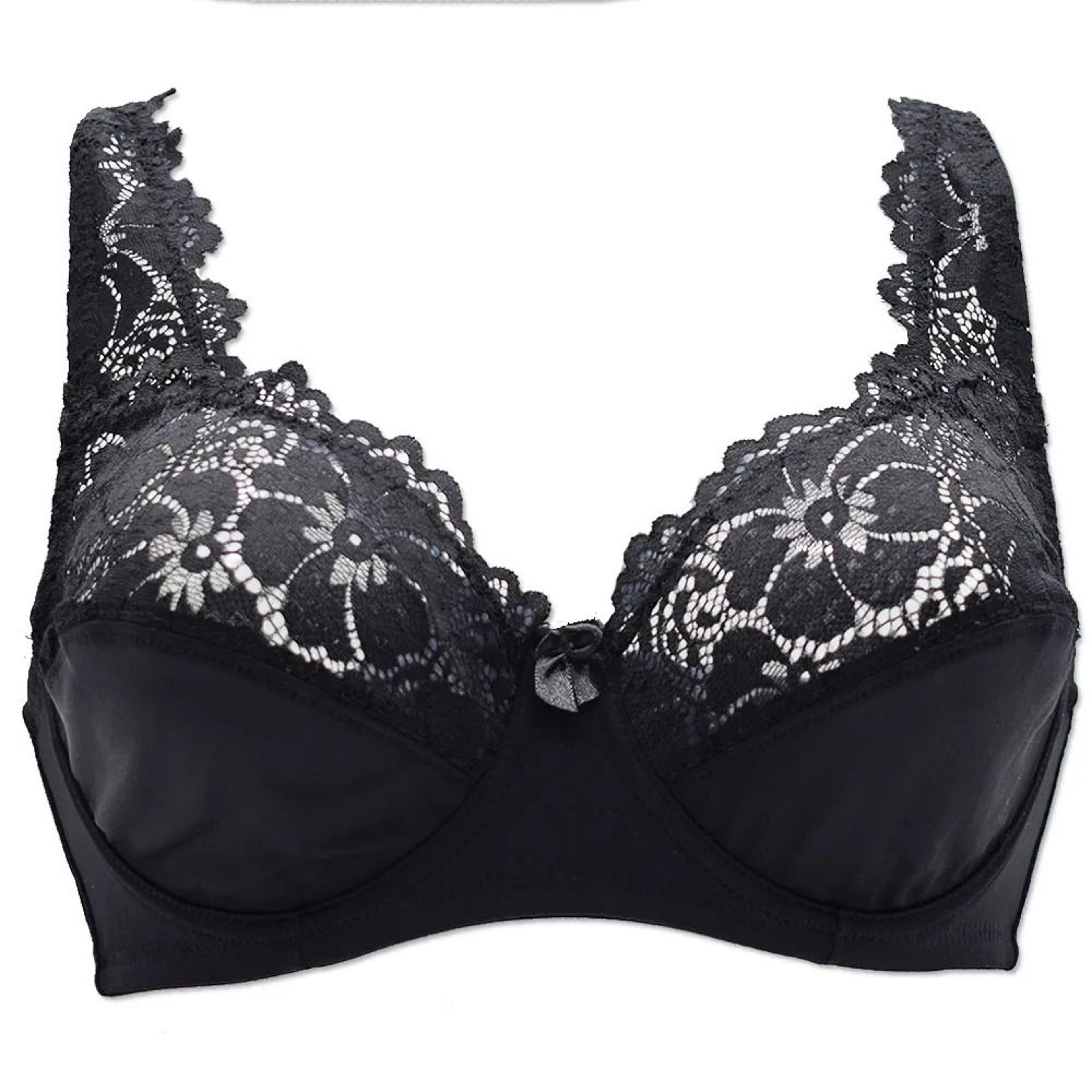 Sexy Embroidery Floral Lace Bra  Plus Size Underwire Plunge Brassiere 6
