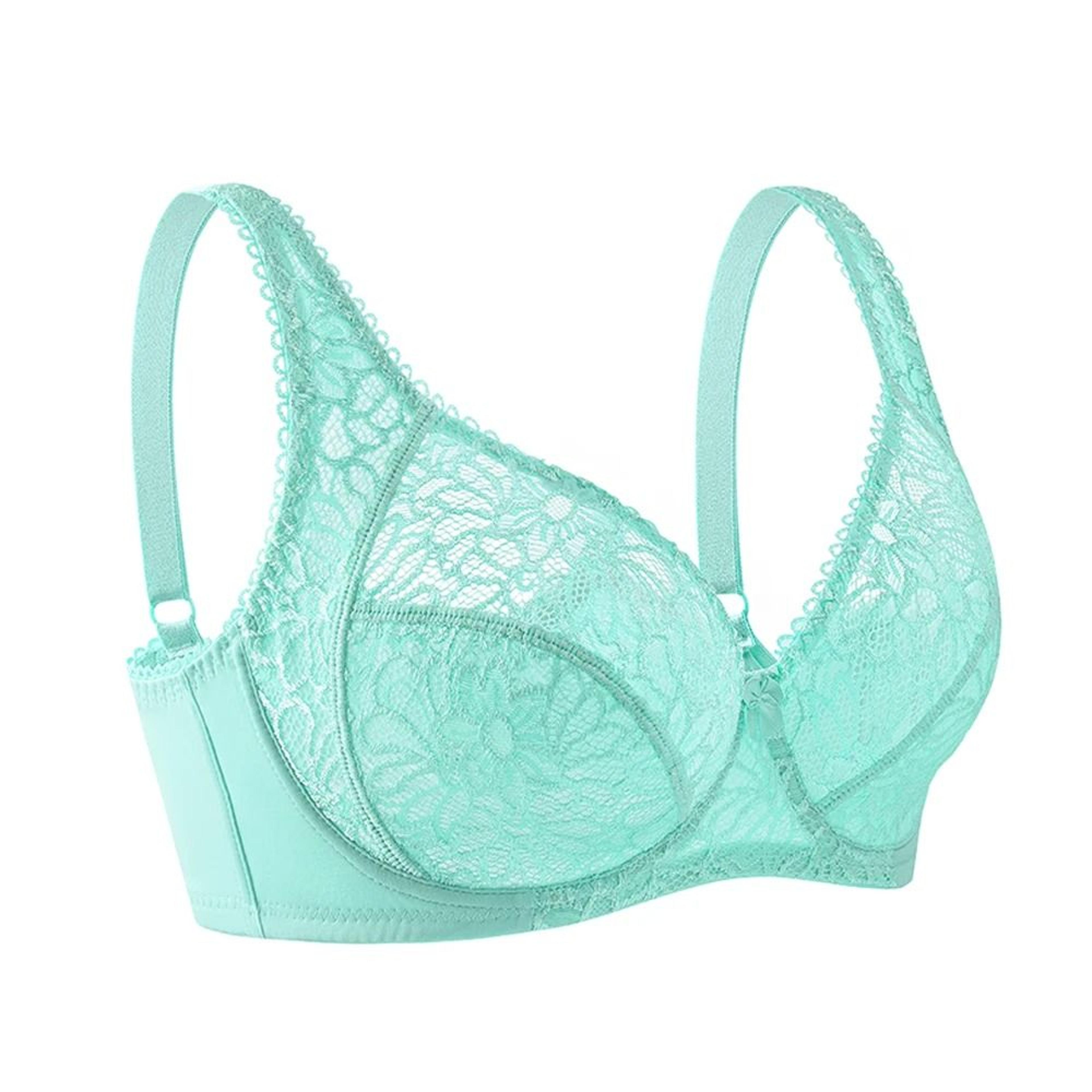 Womens UltraThin Perspective Deep V Lace Sheer Plus Size Bra 10