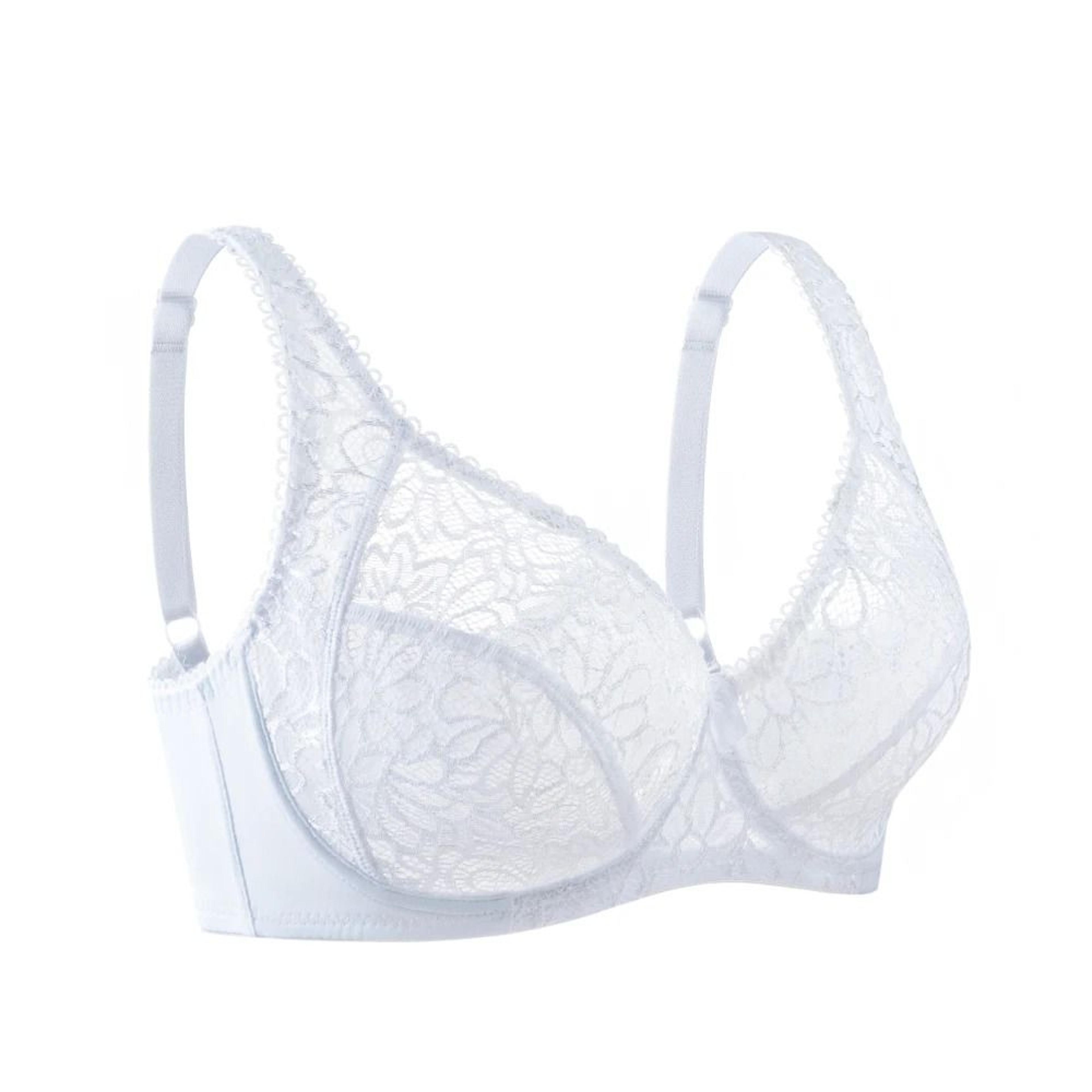 Womens UltraThin Perspective Deep V Lace Sheer Plus Size Bra 12