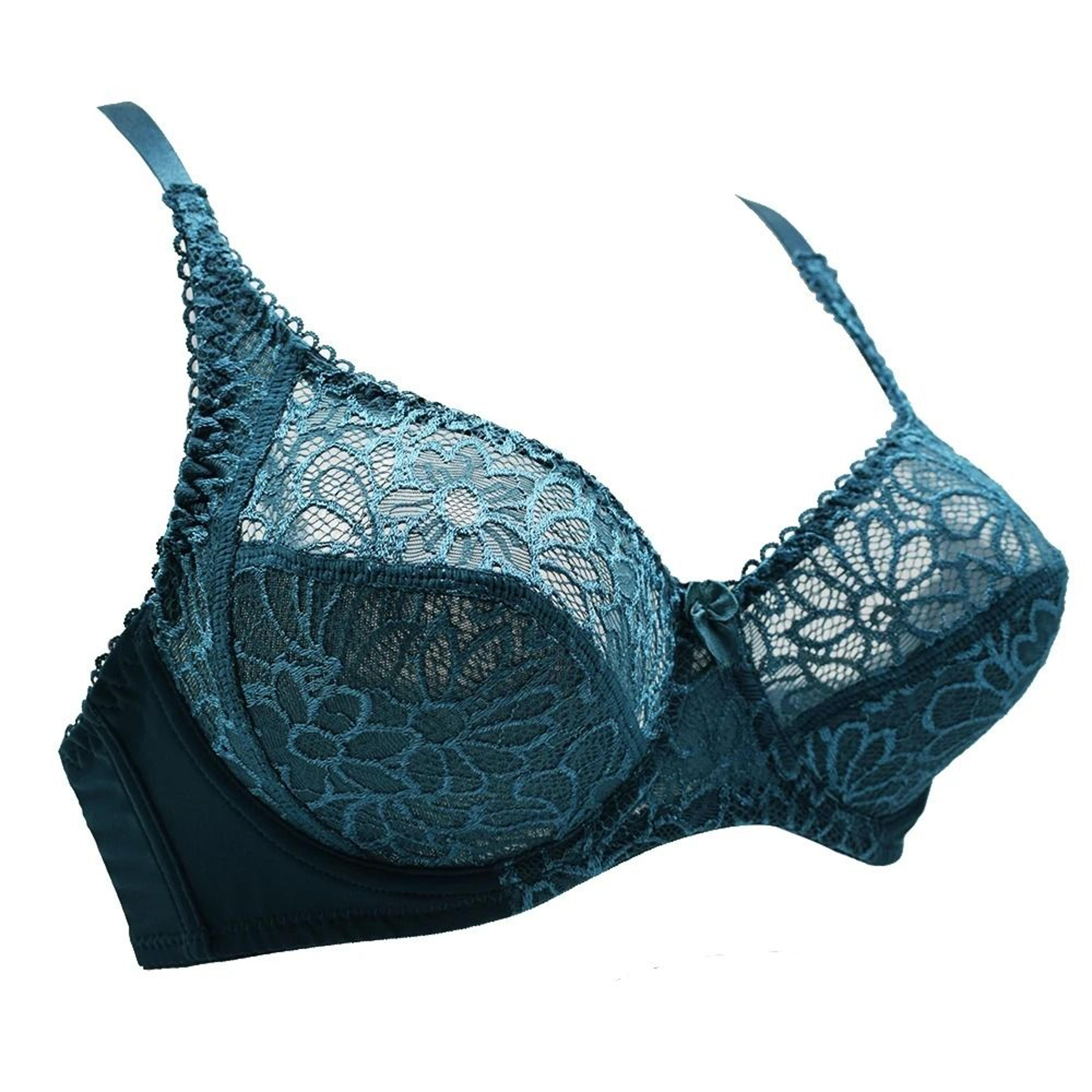Womens UltraThin Perspective Deep V Lace Sheer Plus Size Bra 1