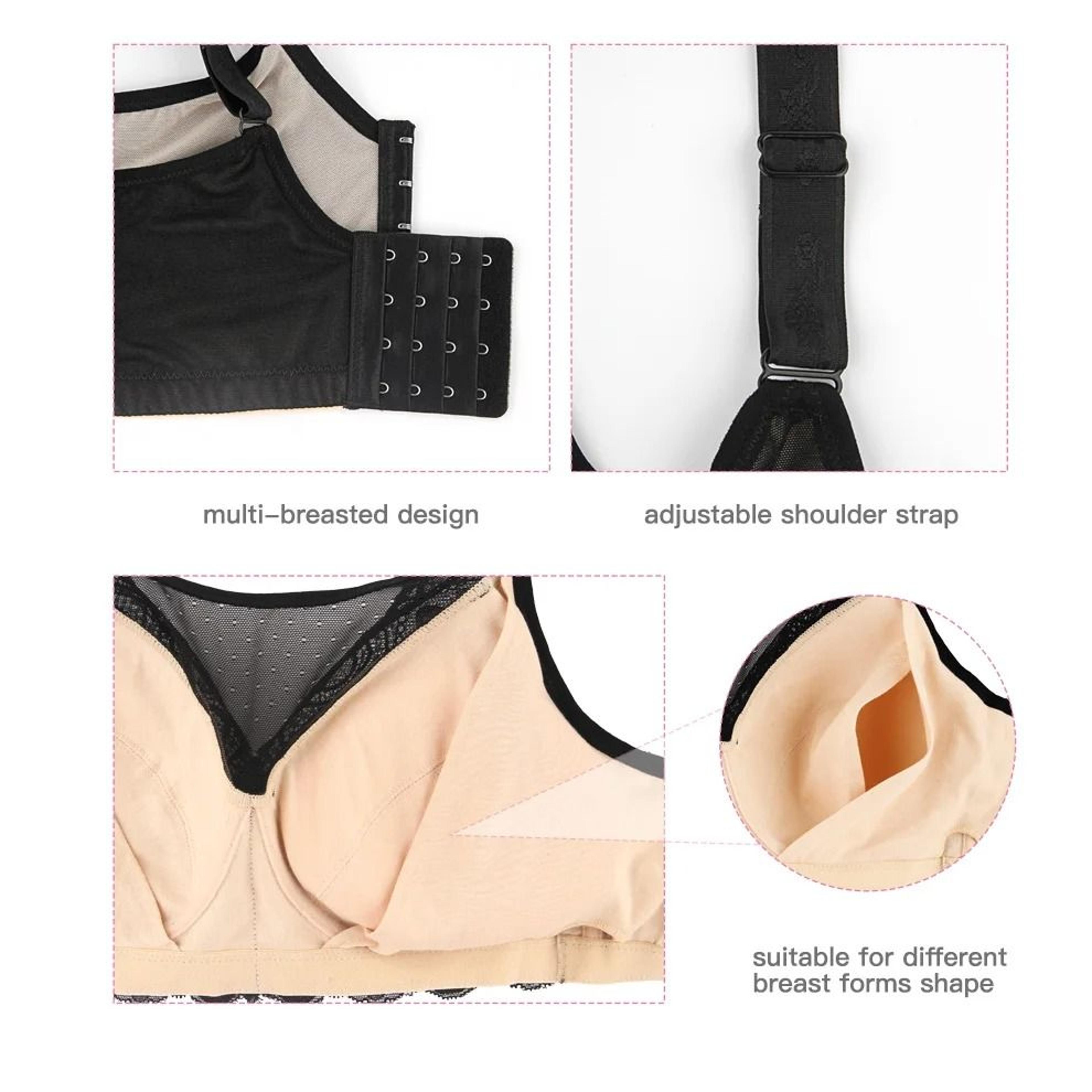 New Breast Surgery Lace PostMastectomy Bra Silicone Padded Wireless 4