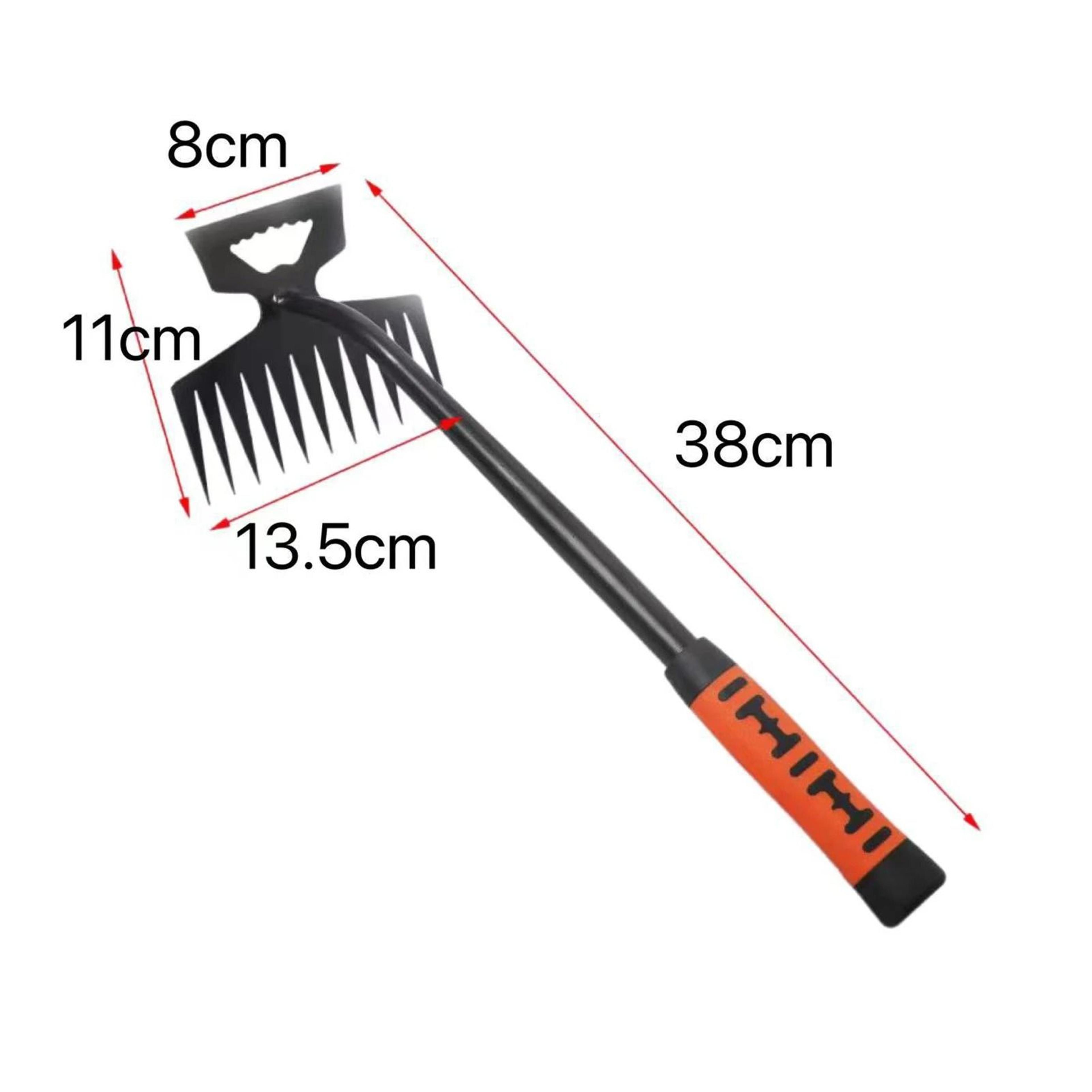 Metal Weed Cleaning Shovel  Garden Rake  2in1 Stainless Steel DualHeaded Weeding Tool 9