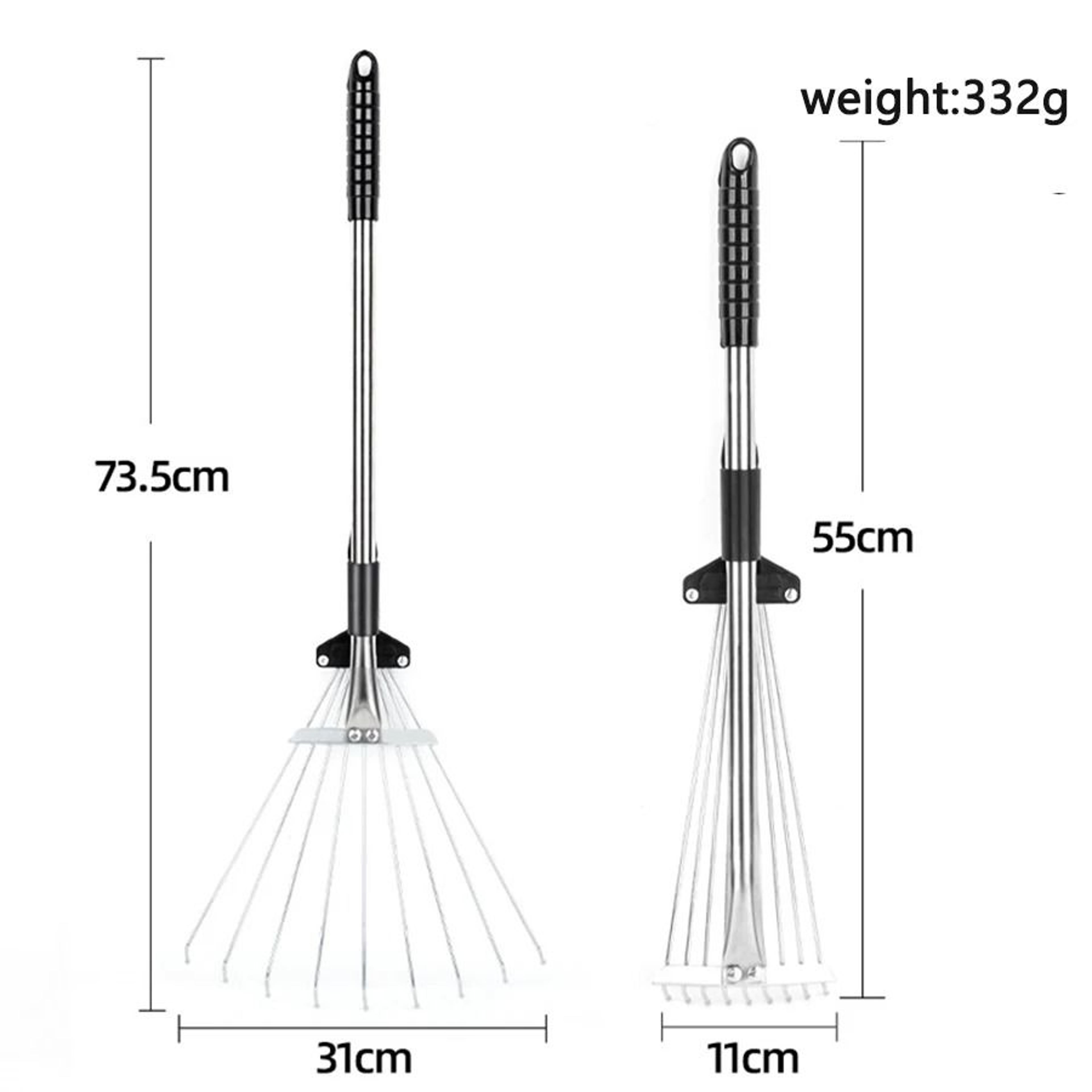Adjustable Metal Garden Rake  HeavyDuty Farm  Agricultural Leveling Tool For Leaves And Sand 5