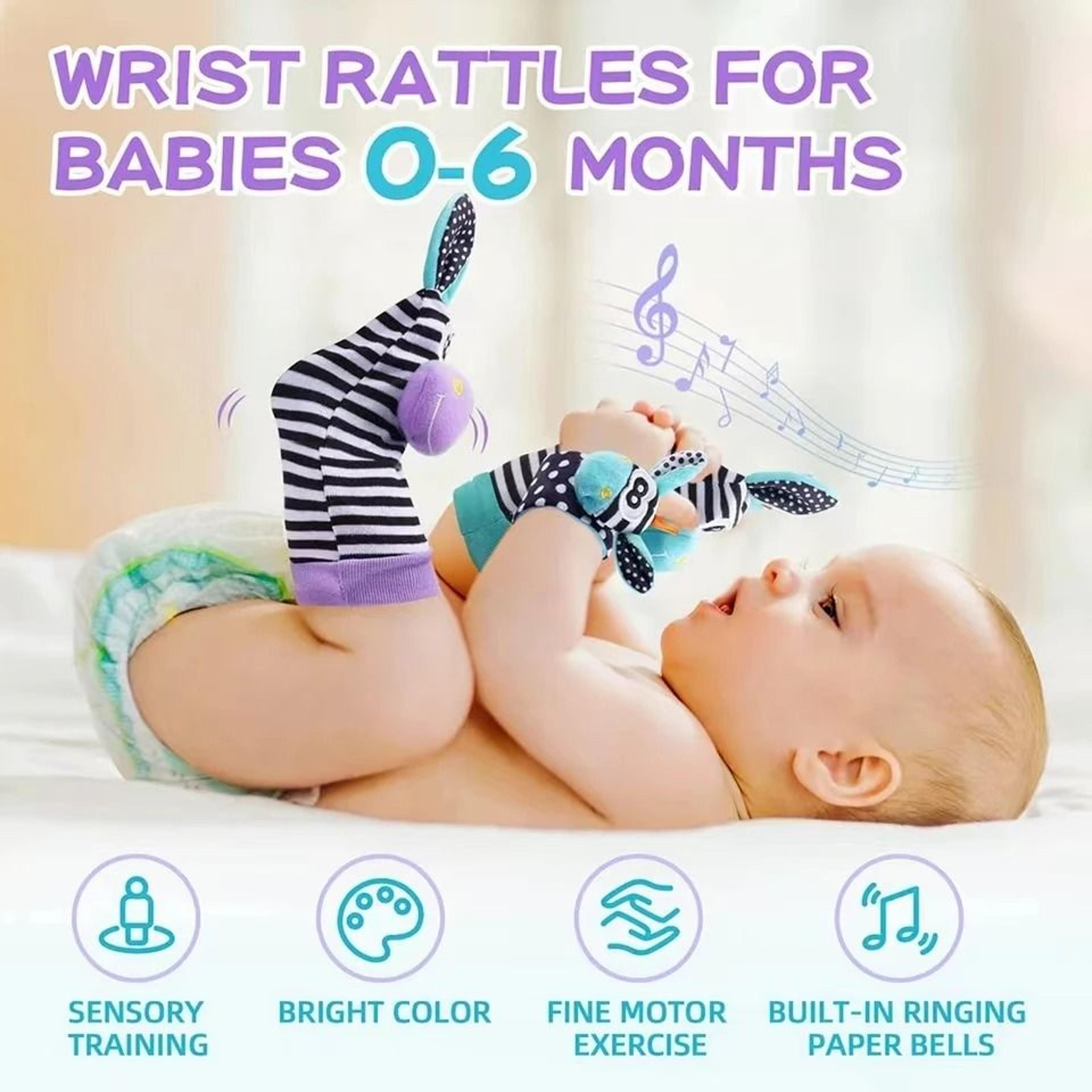 Infant Wrist Rattle  Sensory Sock Set  Early Educational Development Toy For Babies 012 Months 2