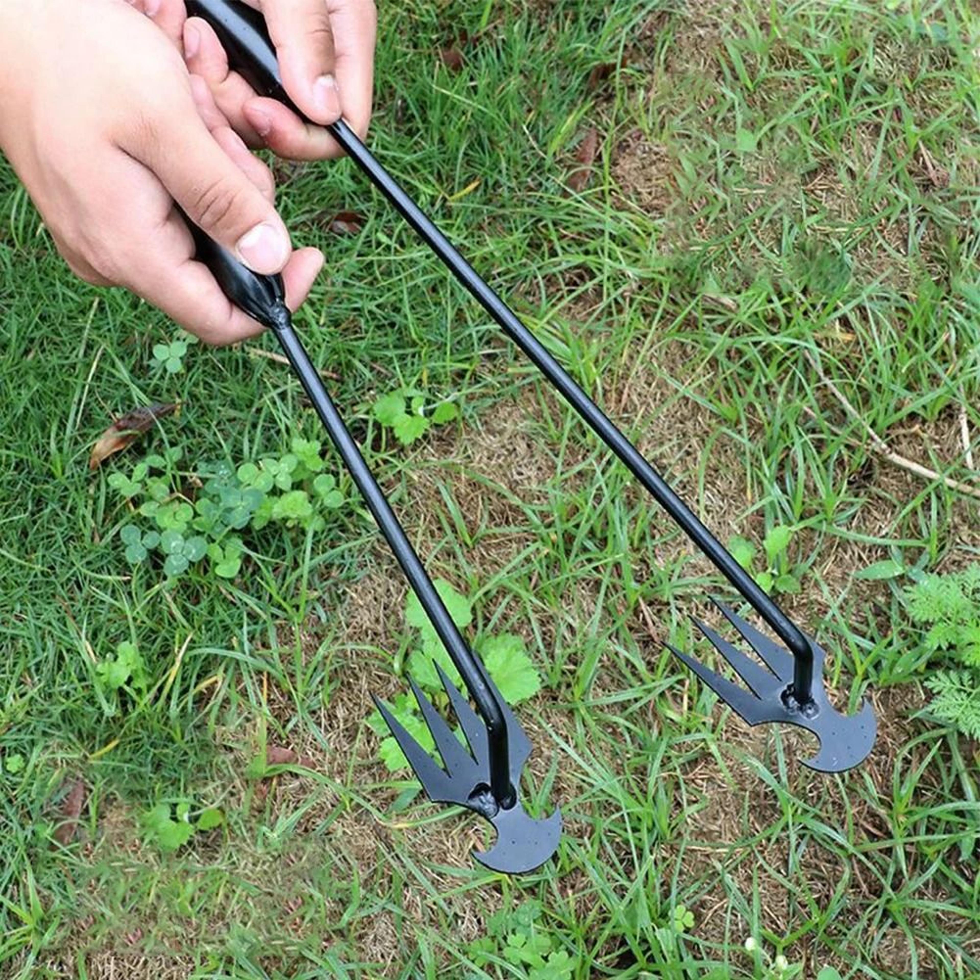 Manganese Steel Grass Rooting Weeder  Ergonomic Weed Extractor  Soil Rake With VShaped Fork 1