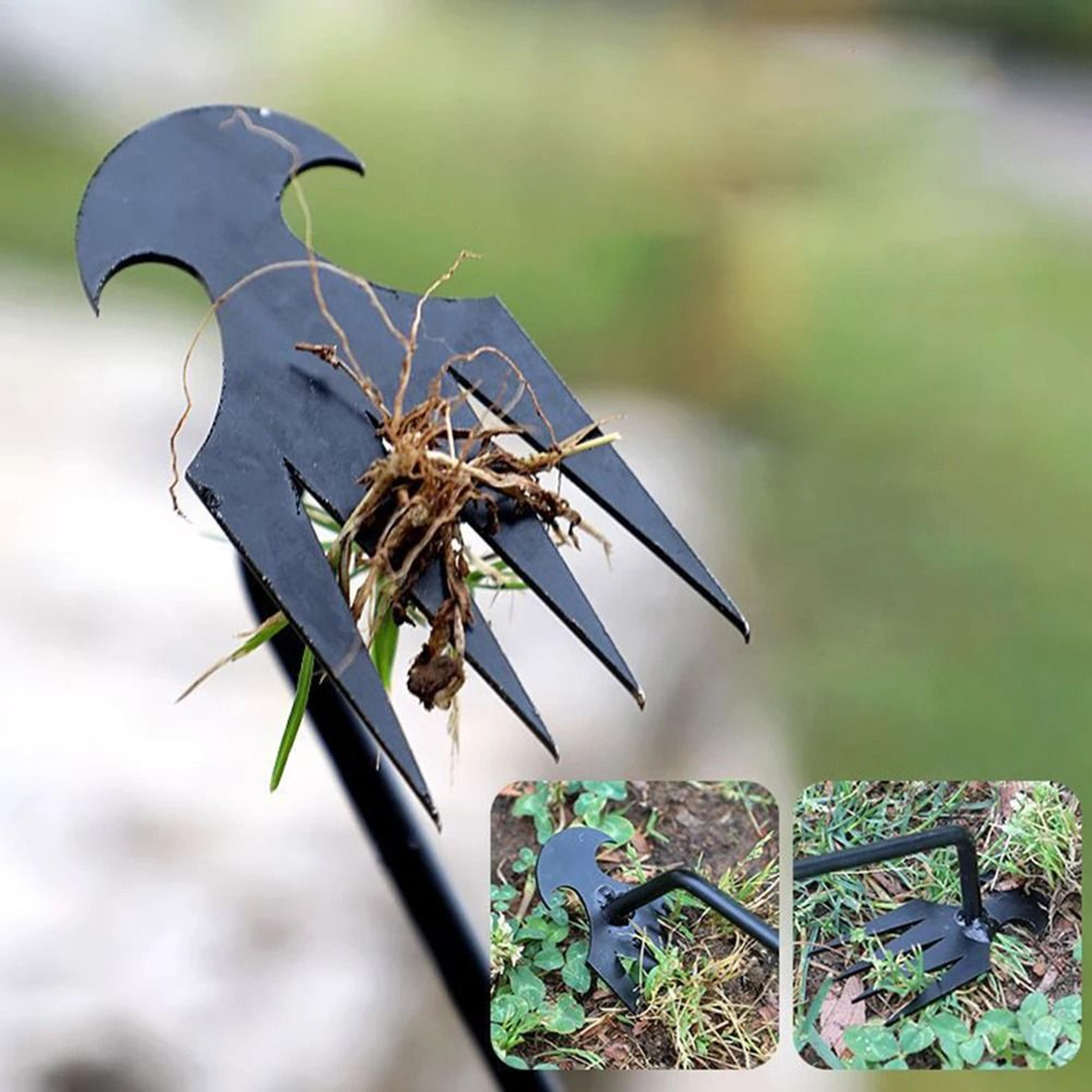 Manganese Steel Grass Rooting Weeder  Ergonomic Weed Extractor  Soil Rake With VShaped Fork 4