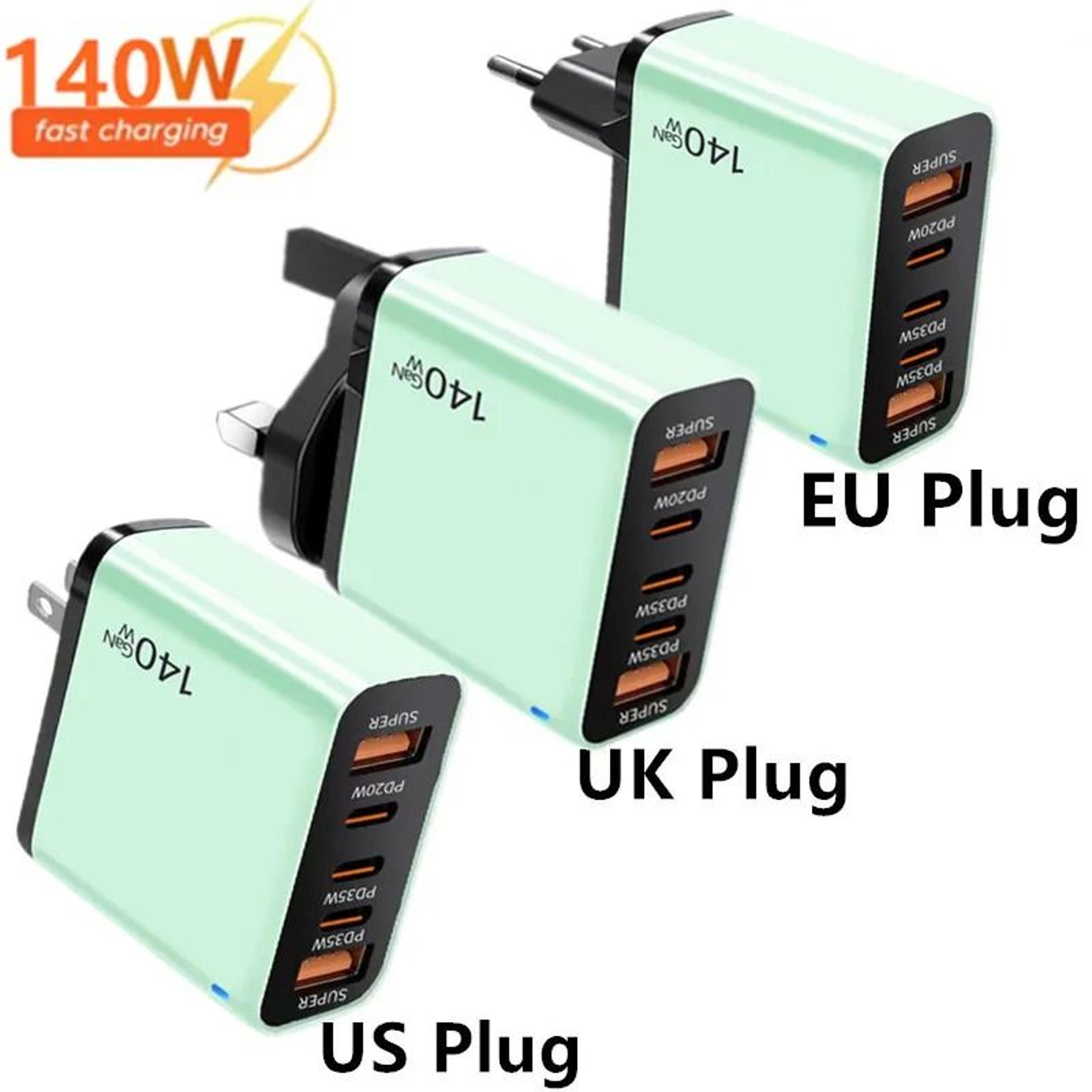 5Port USBC PD Fast Charging Station  4in1 Cable Integrated Quick Charge Hub For IPhone Samsung Xiao 1