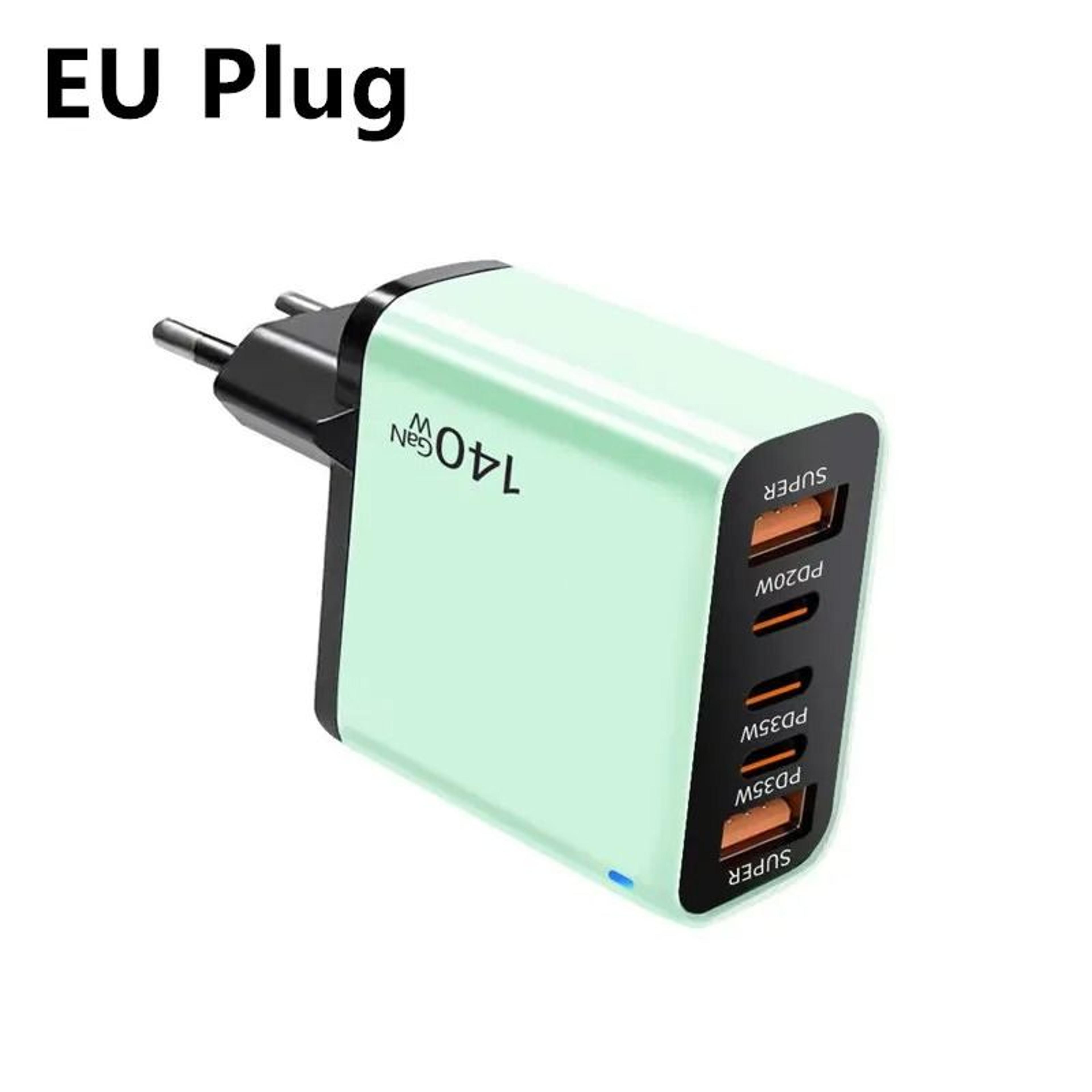 5Port USBC PD Fast Charging Station  4in1 Cable Integrated Quick Charge Hub For IPhone Samsung Xiao 6
