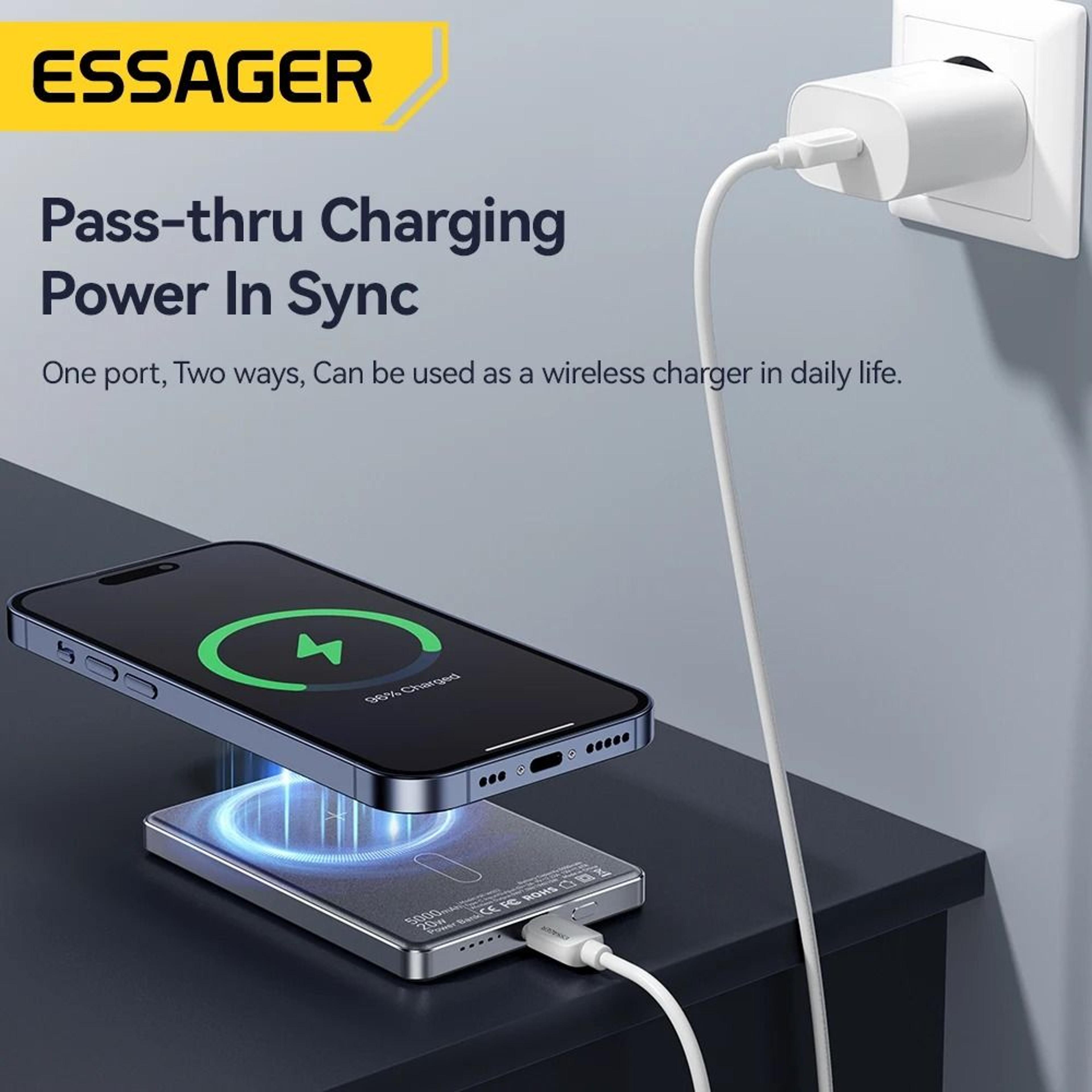 Essager 20W Magnetic Wireless Power Bank  UltraThin 5000mAh Fast Charger For IPhone 17 16 15 14 5