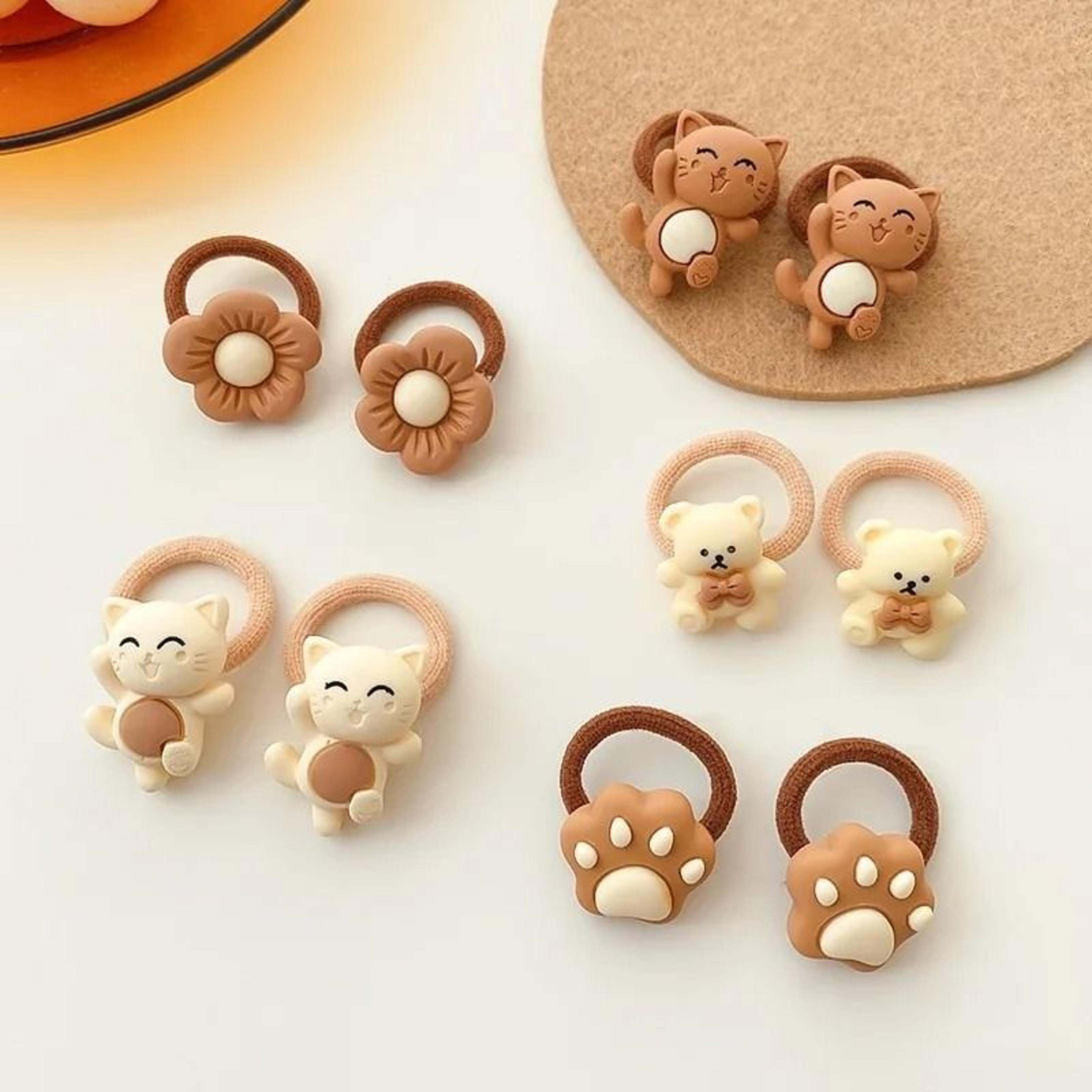 Kawaii Cartoon Baby Hair Scrunchies  Cute Elastic Rubber Bands  Hair Ties For Children And Kids 7