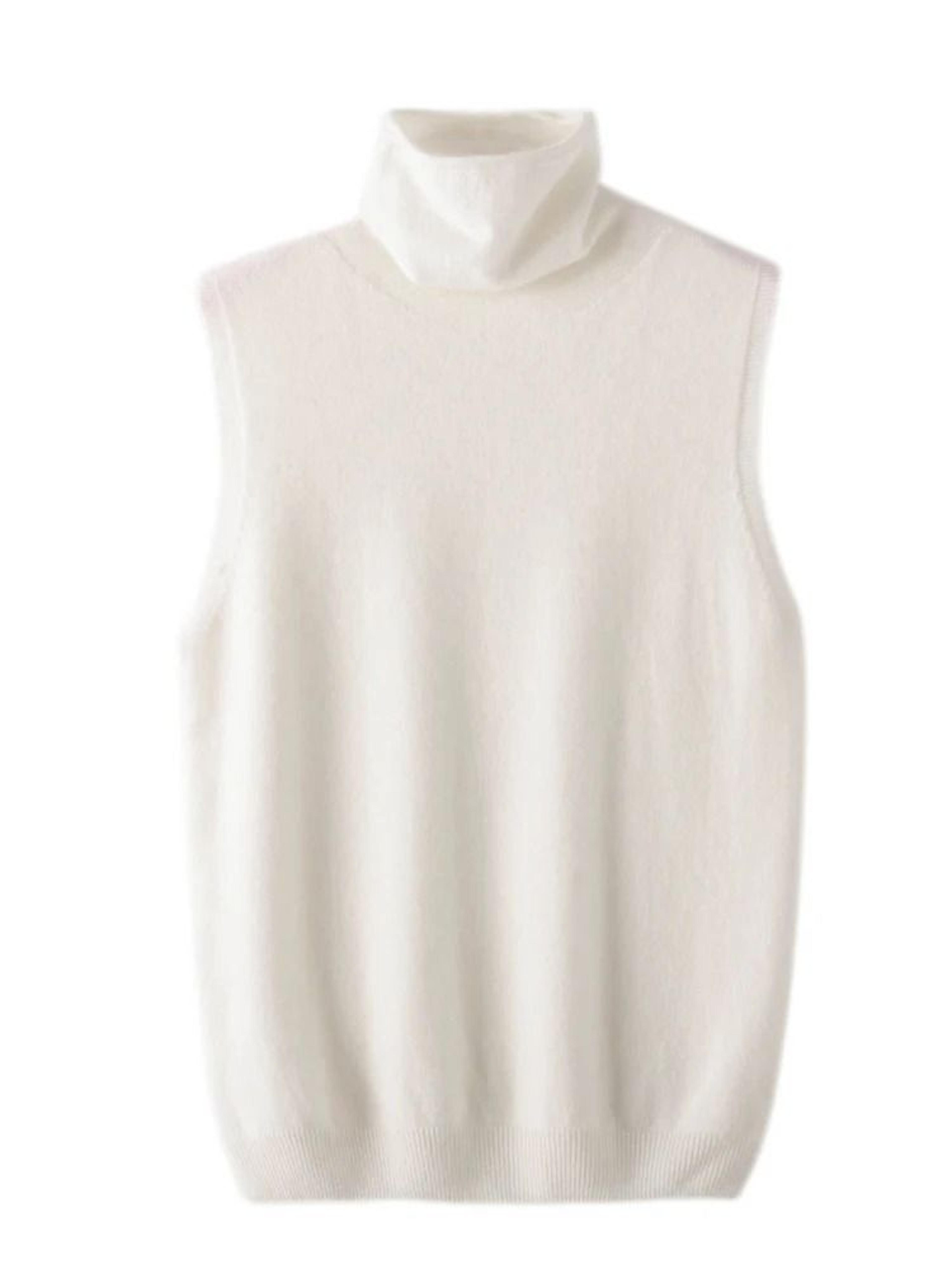 Womens 100 Merino Wool Turtleneck Vest  Sleeveless Knit Pullover  Waistcoat For Spring Autumn  Wint 2