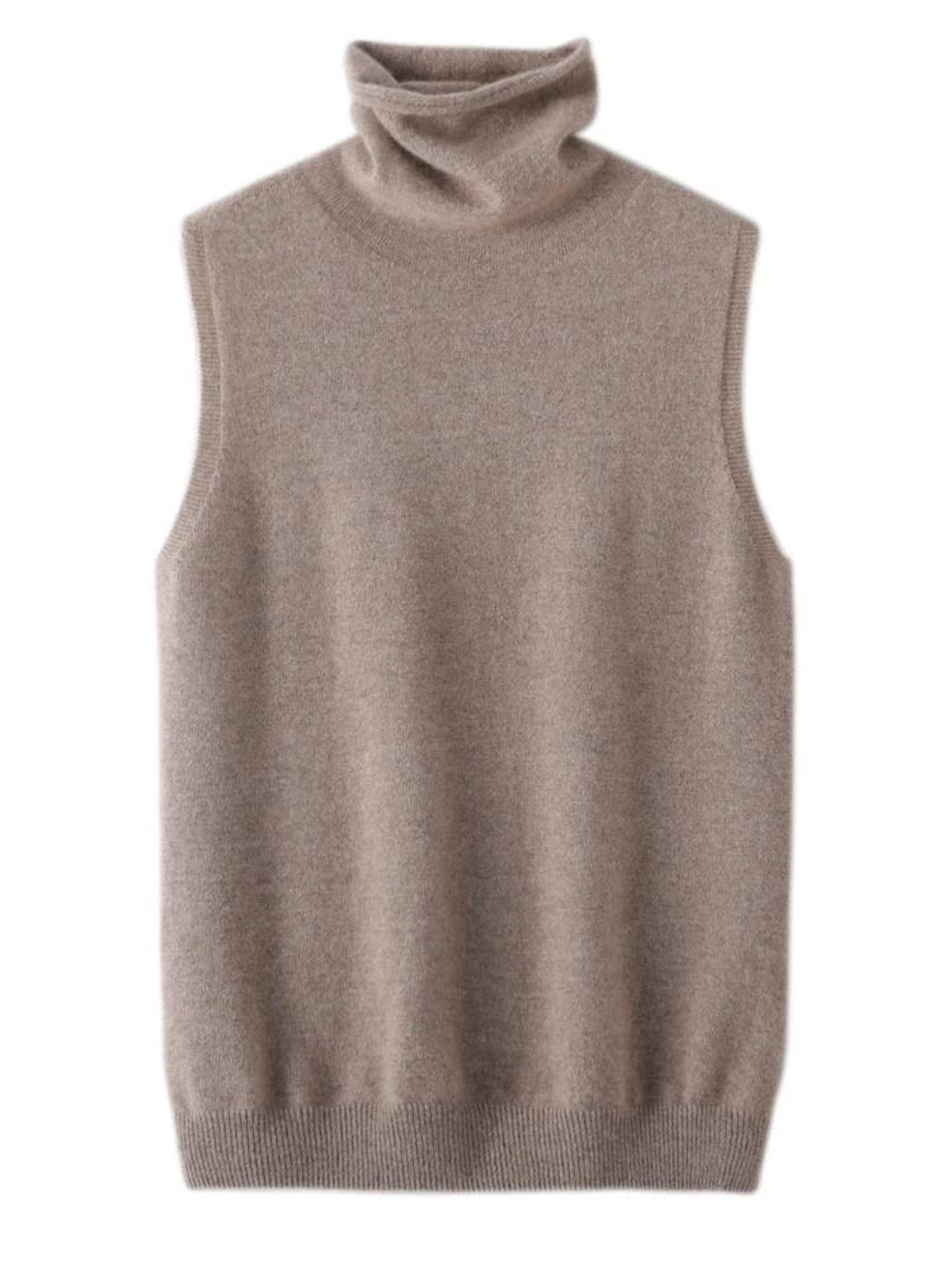 Womens 100 Merino Wool Turtleneck Vest  Sleeveless Knit Pullover  Waistcoat For Spring Autumn  Wint 3