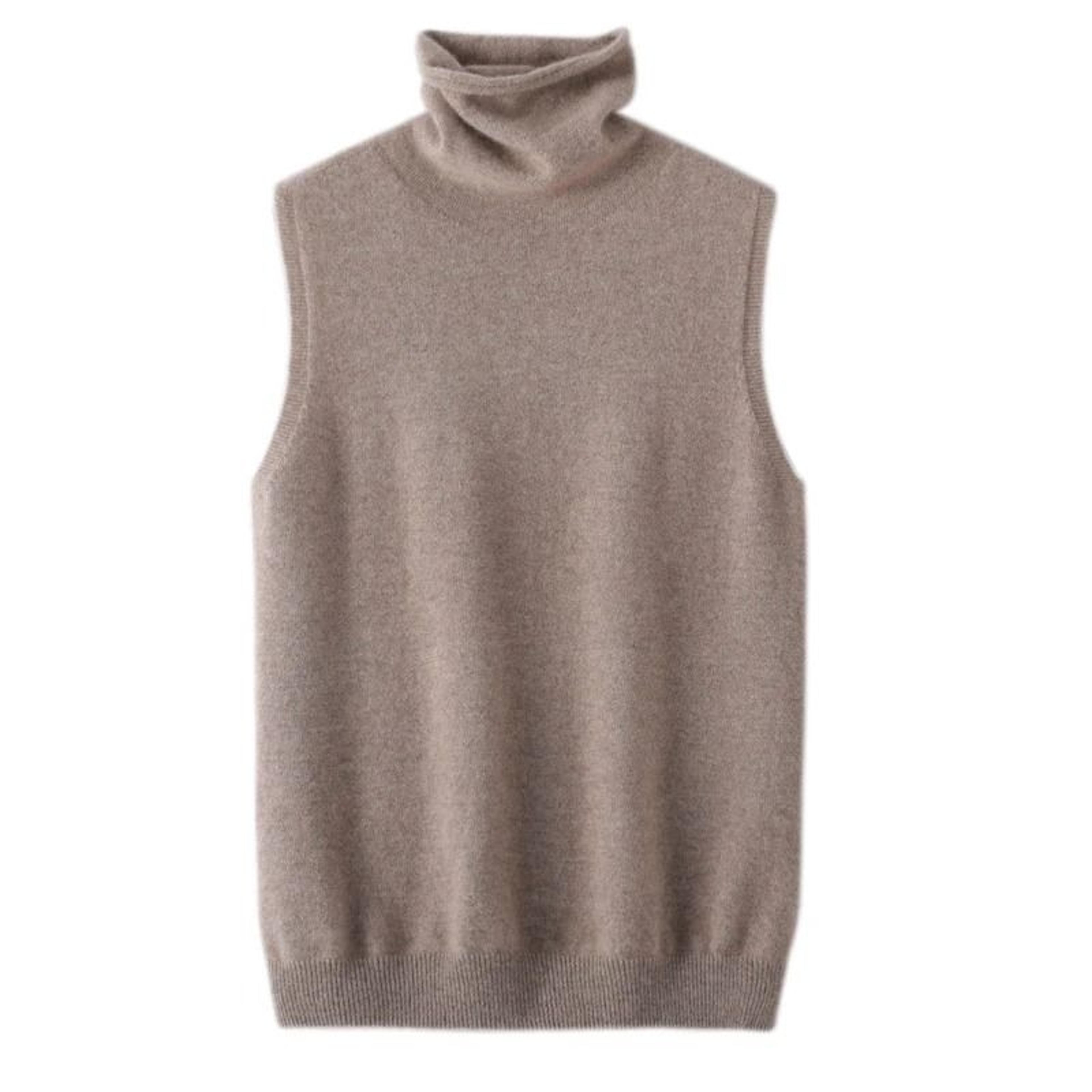 Womens 100 Merino Wool Turtleneck Vest  Sleeveless Knit Pullover  Waistcoat For Spring Autumn  Wint 9