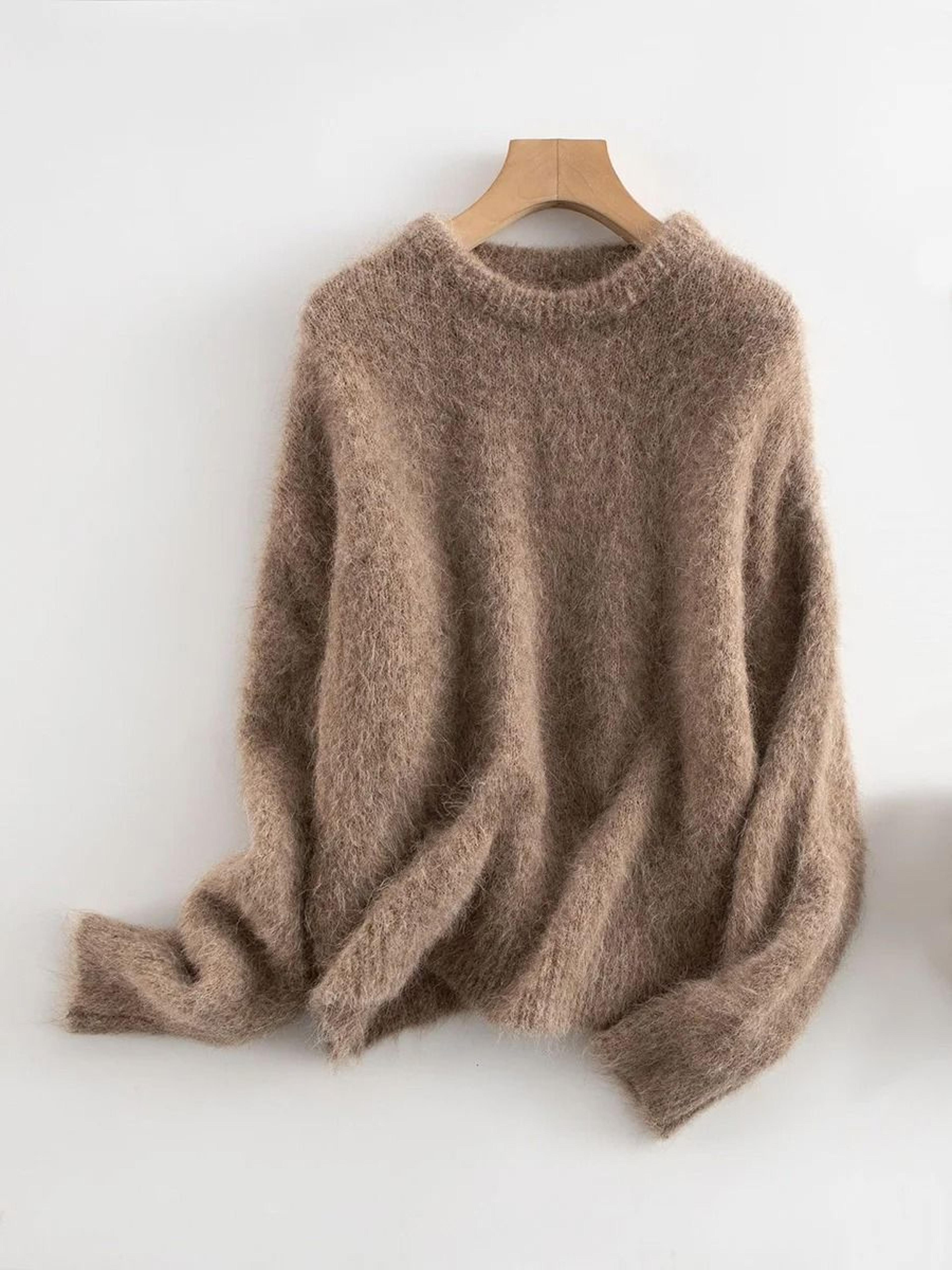 SuyaDream Warm Alpaca Pullover  Loose Dropped Sleeve Luxury Sweater For 2025 FallWinter 12