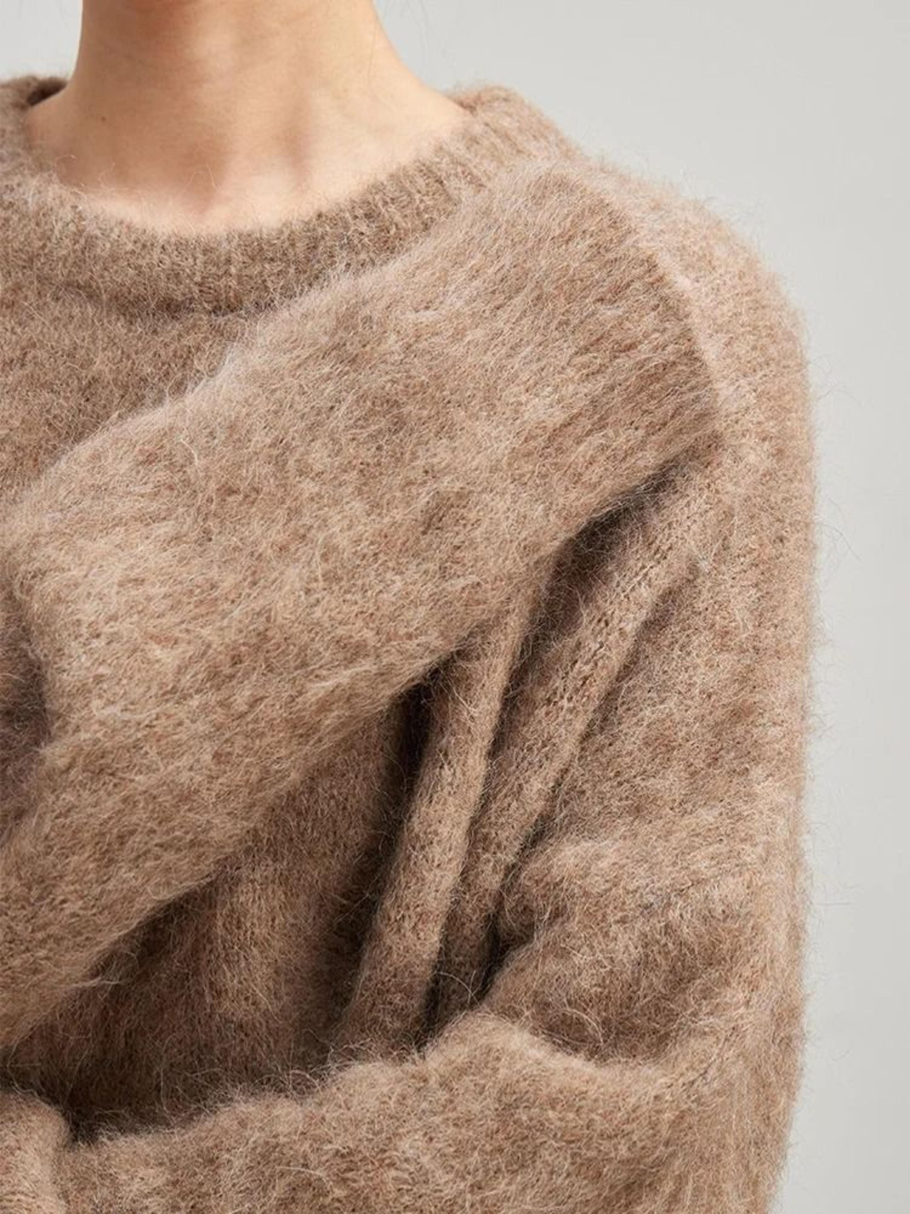 SuyaDream Warm Alpaca Pullover  Loose Dropped Sleeve Luxury Sweater For 2025 FallWinter 2