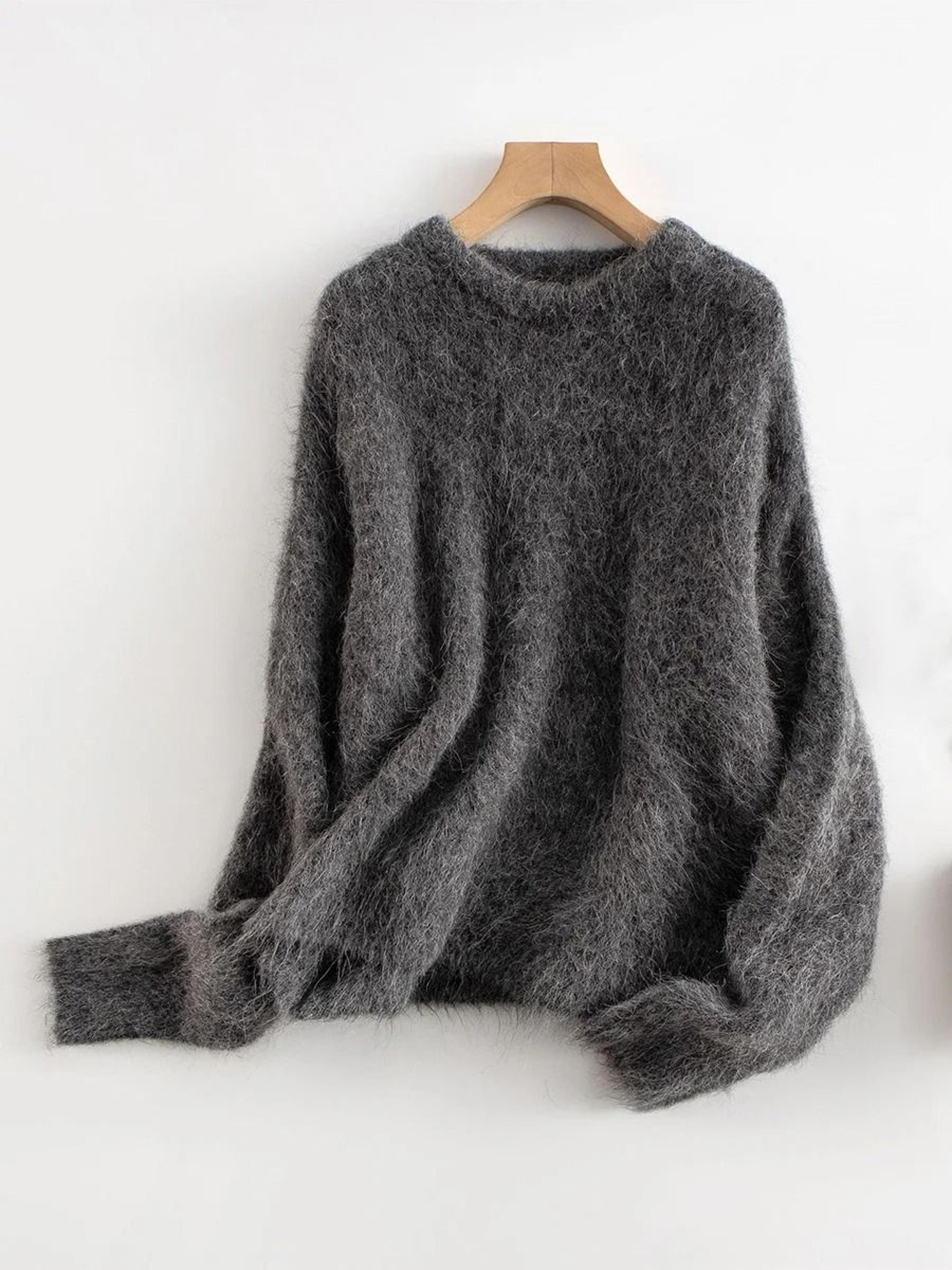 SuyaDream Warm Alpaca Pullover  Loose Dropped Sleeve Luxury Sweater For 2025 FallWinter 8