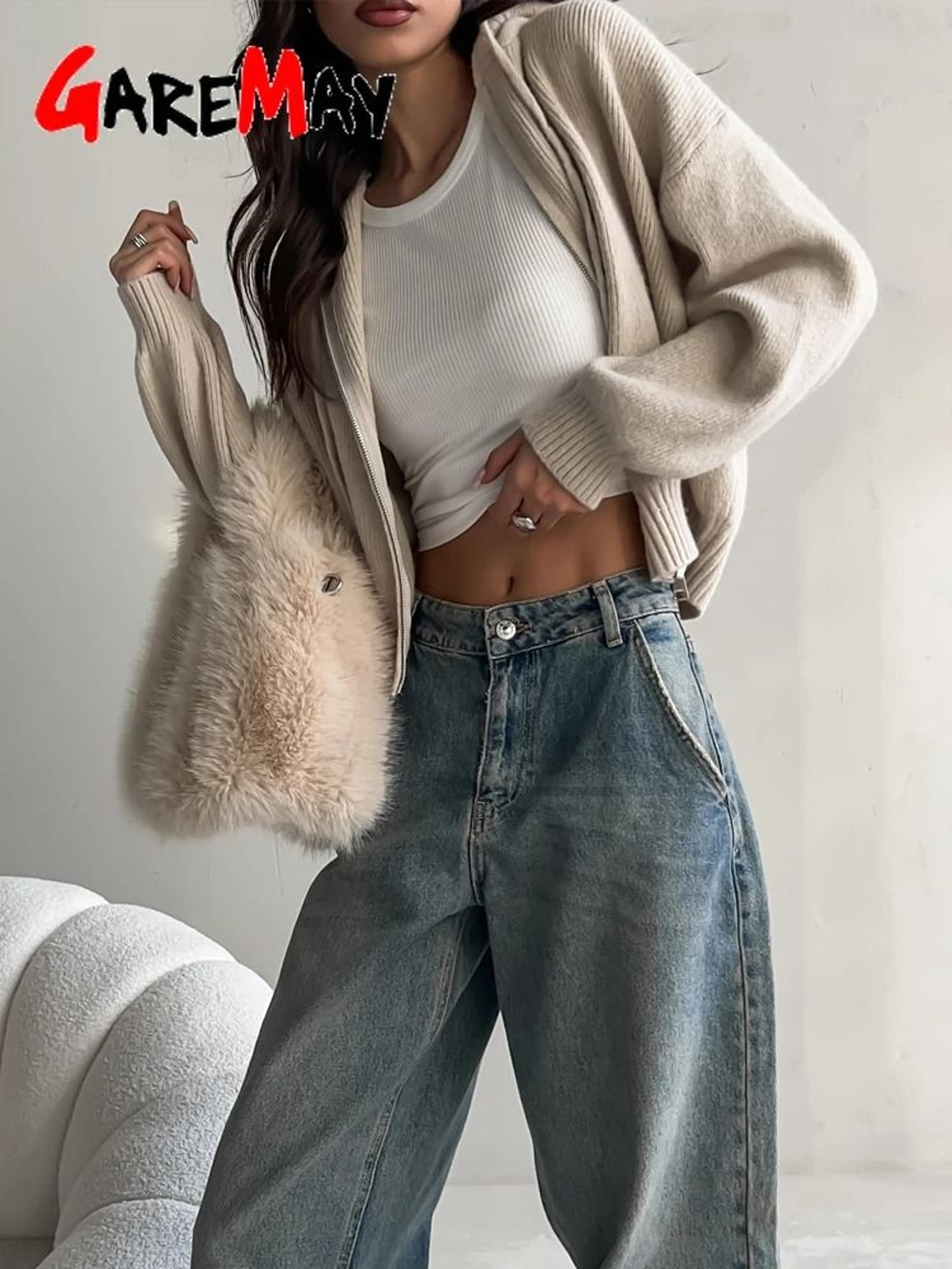 Autumn Hooded Short Cardigan  ZipUp Knitted Winter Sweater For Women 2