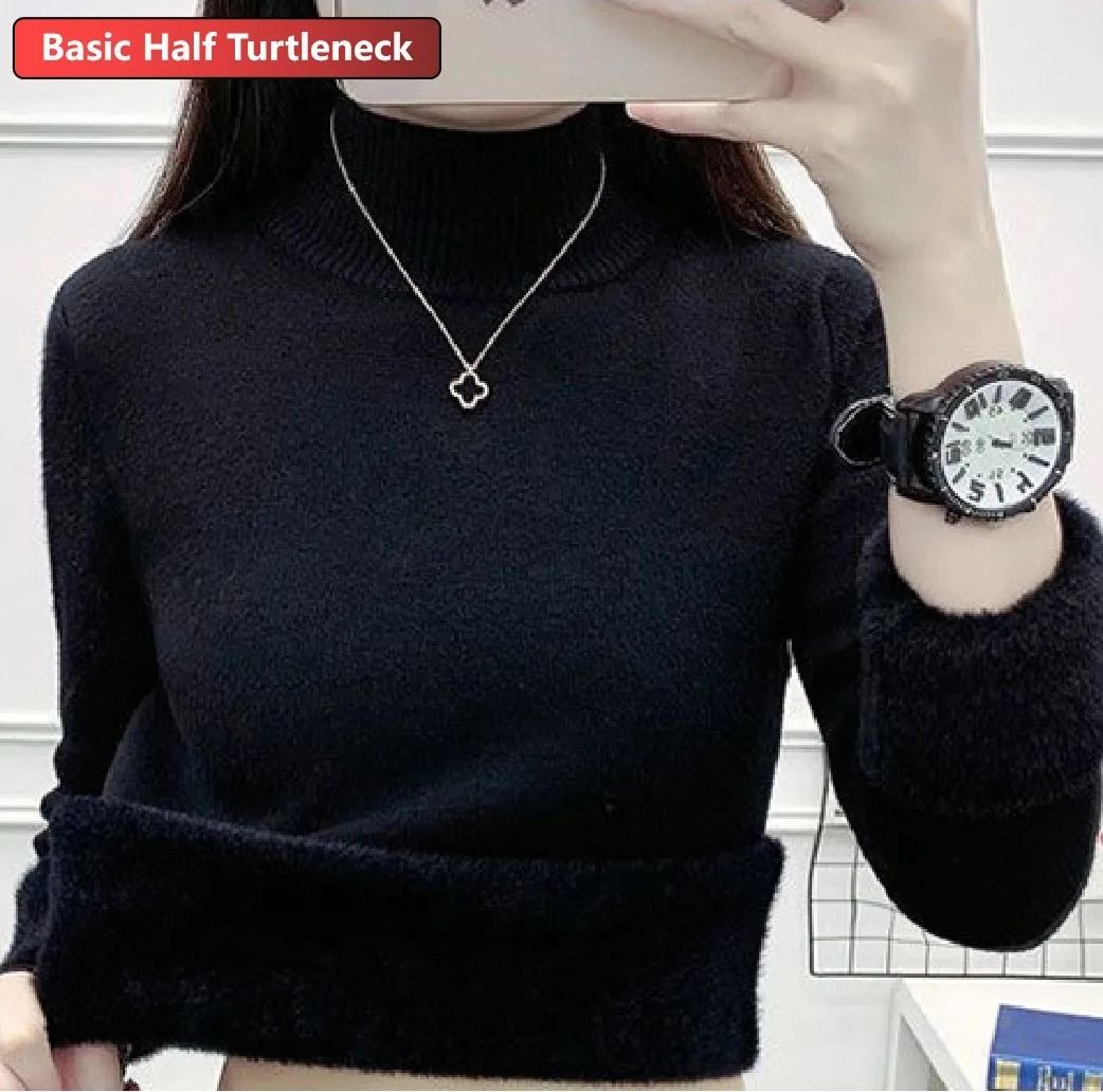 Elegant Thicken VelvetLined Turtleneck Sweater  Slim Knit Pullover  Warm Winter Jumper 16