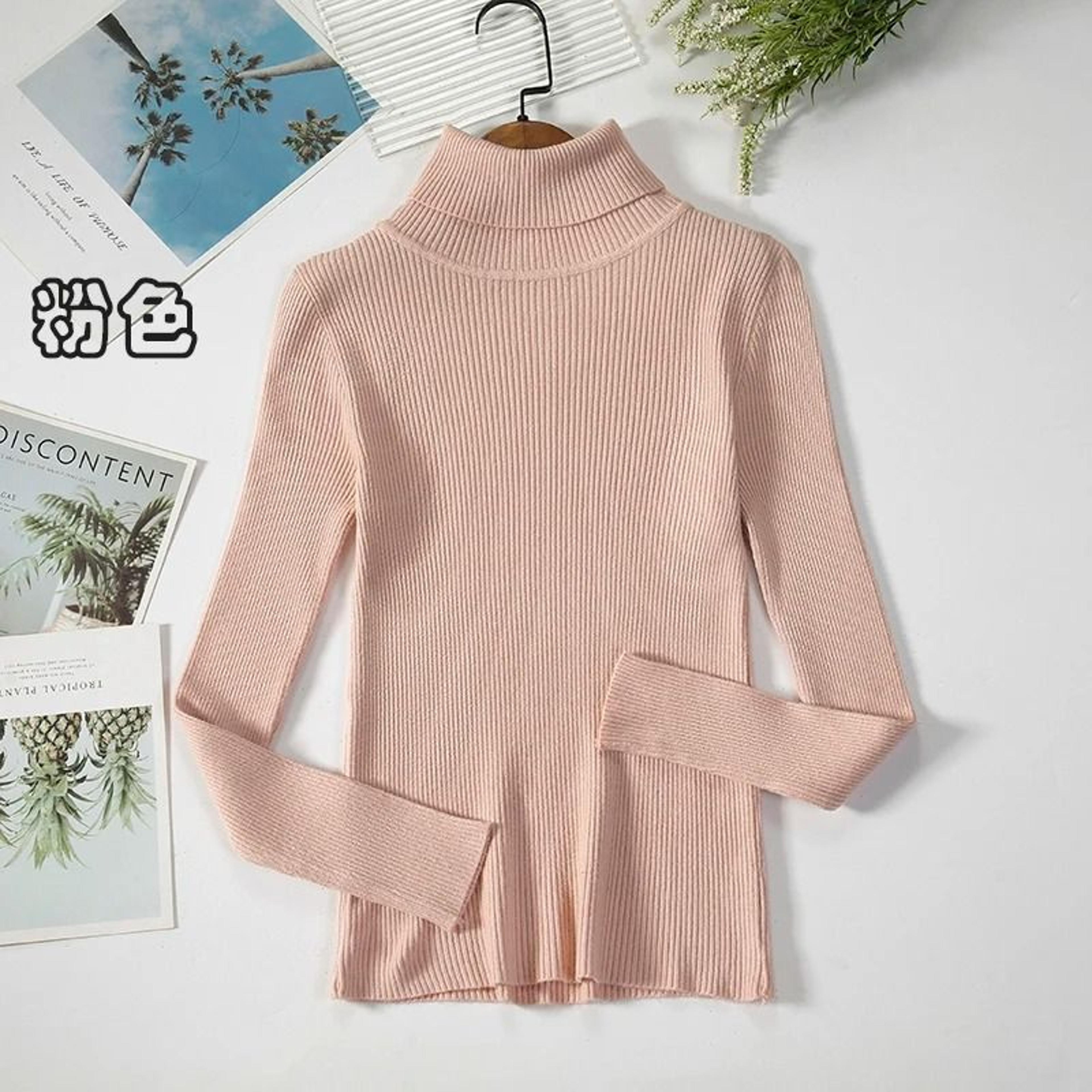 2026 Simple Womens Turtleneck Sweater  Winter Fashion Elastic Knit Pullover  Casual Solid Jumper 9