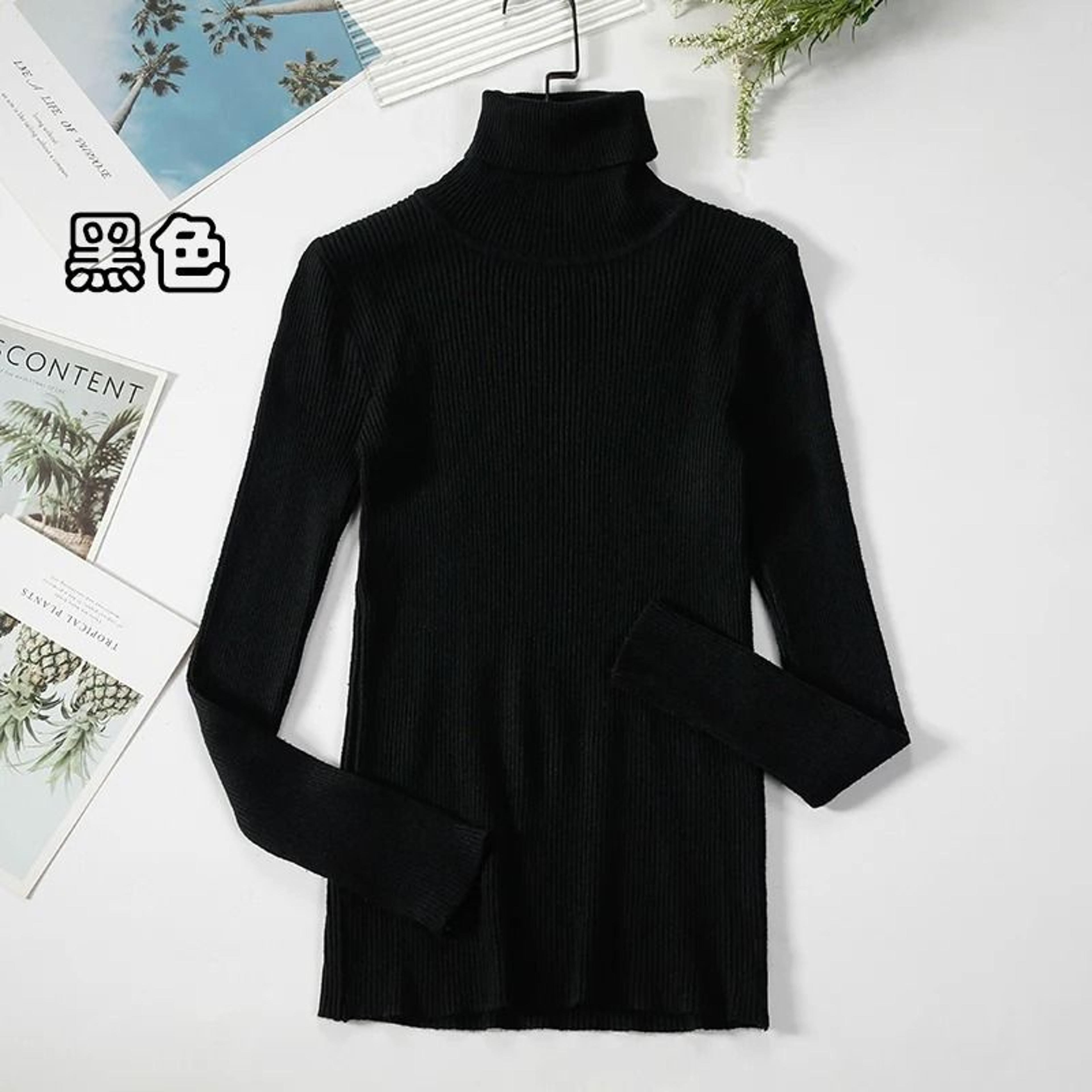 2026 Simple Womens Turtleneck Sweater  Winter Fashion Elastic Knit Pullover  Casual Solid Jumper 8