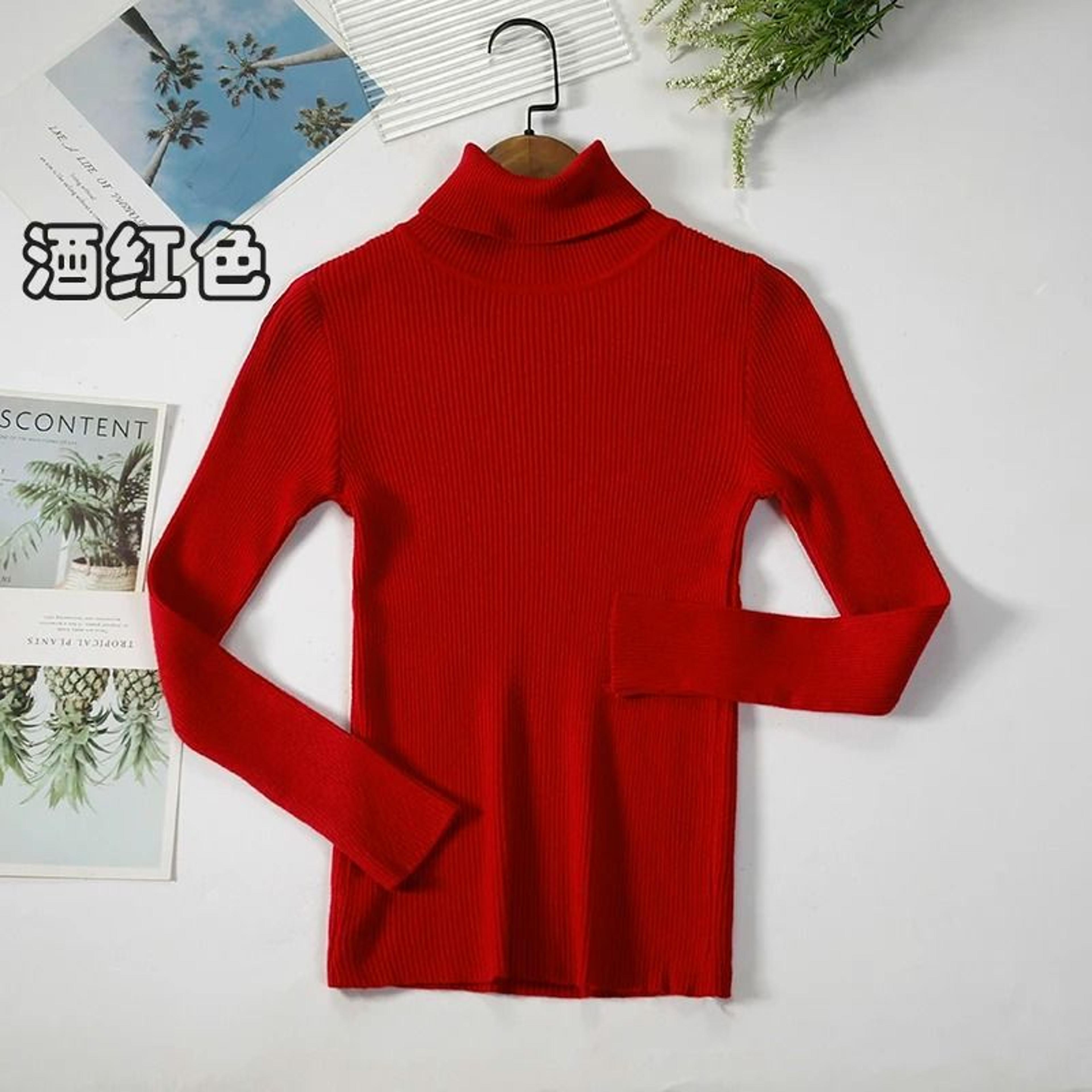 2026 Simple Womens Turtleneck Sweater  Winter Fashion Elastic Knit Pullover  Casual Solid Jumper 15