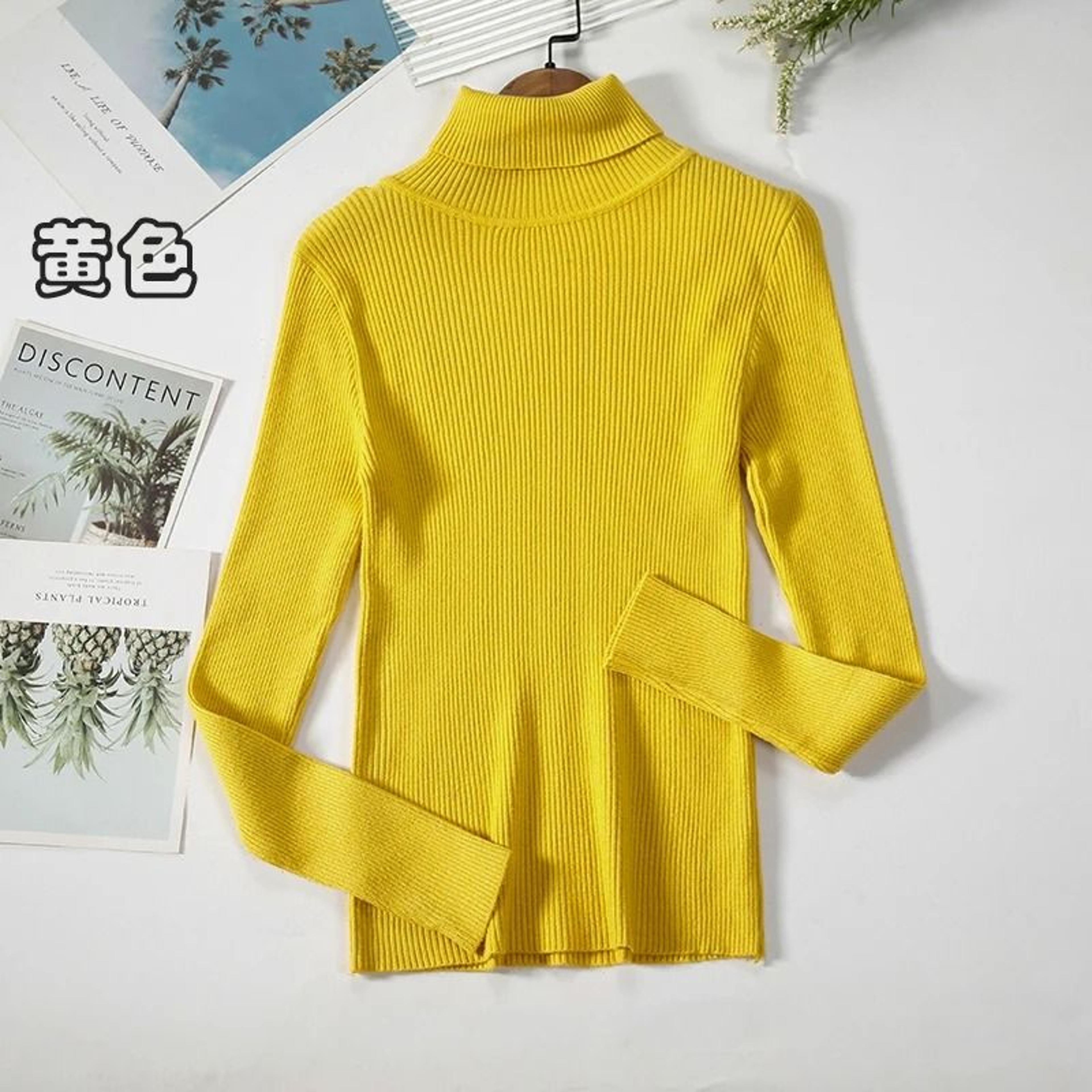 2026 Simple Womens Turtleneck Sweater  Winter Fashion Elastic Knit Pullover  Casual Solid Jumper 16