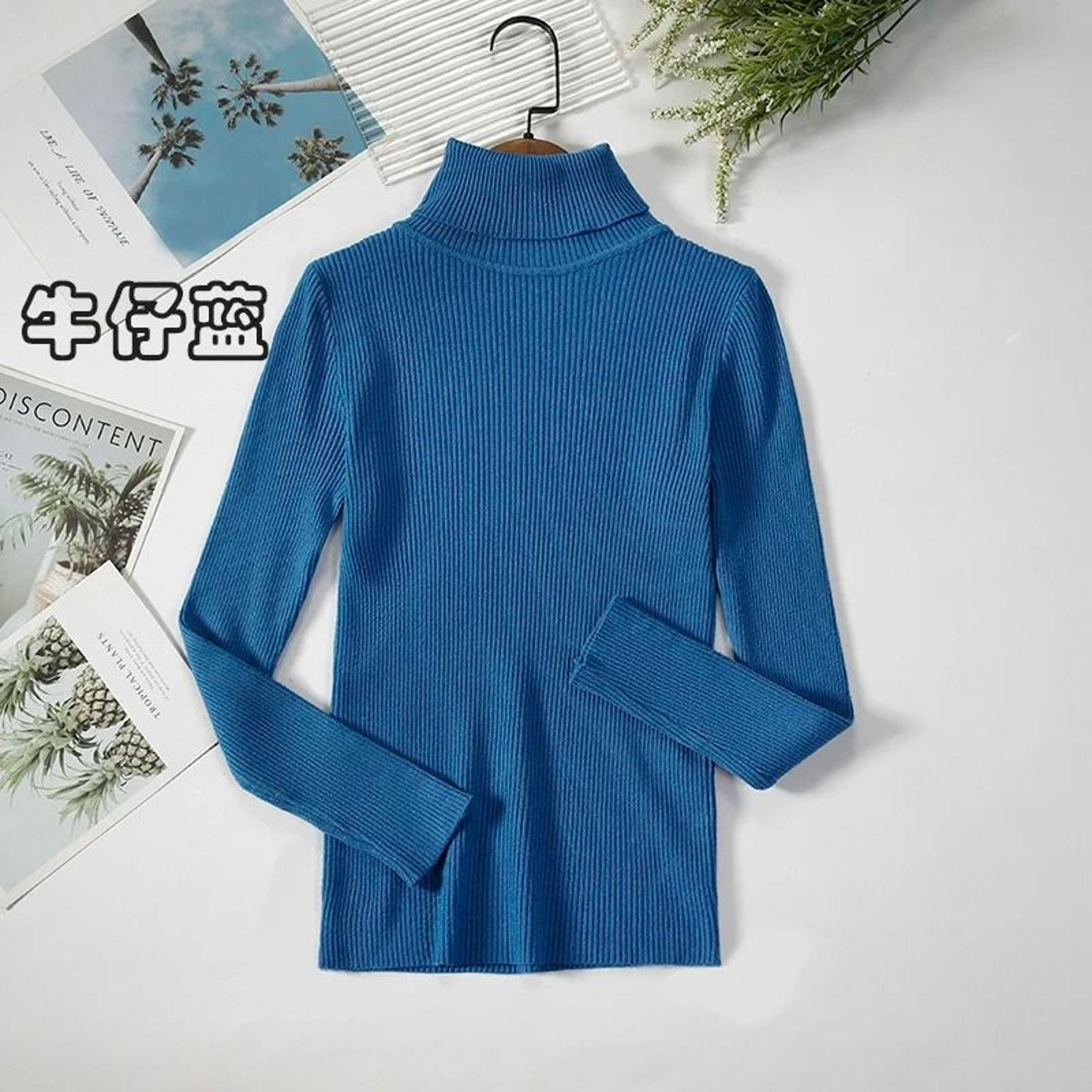 2026 Simple Womens Turtleneck Sweater  Winter Fashion Elastic Knit Pullover  Casual Solid Jumper 29