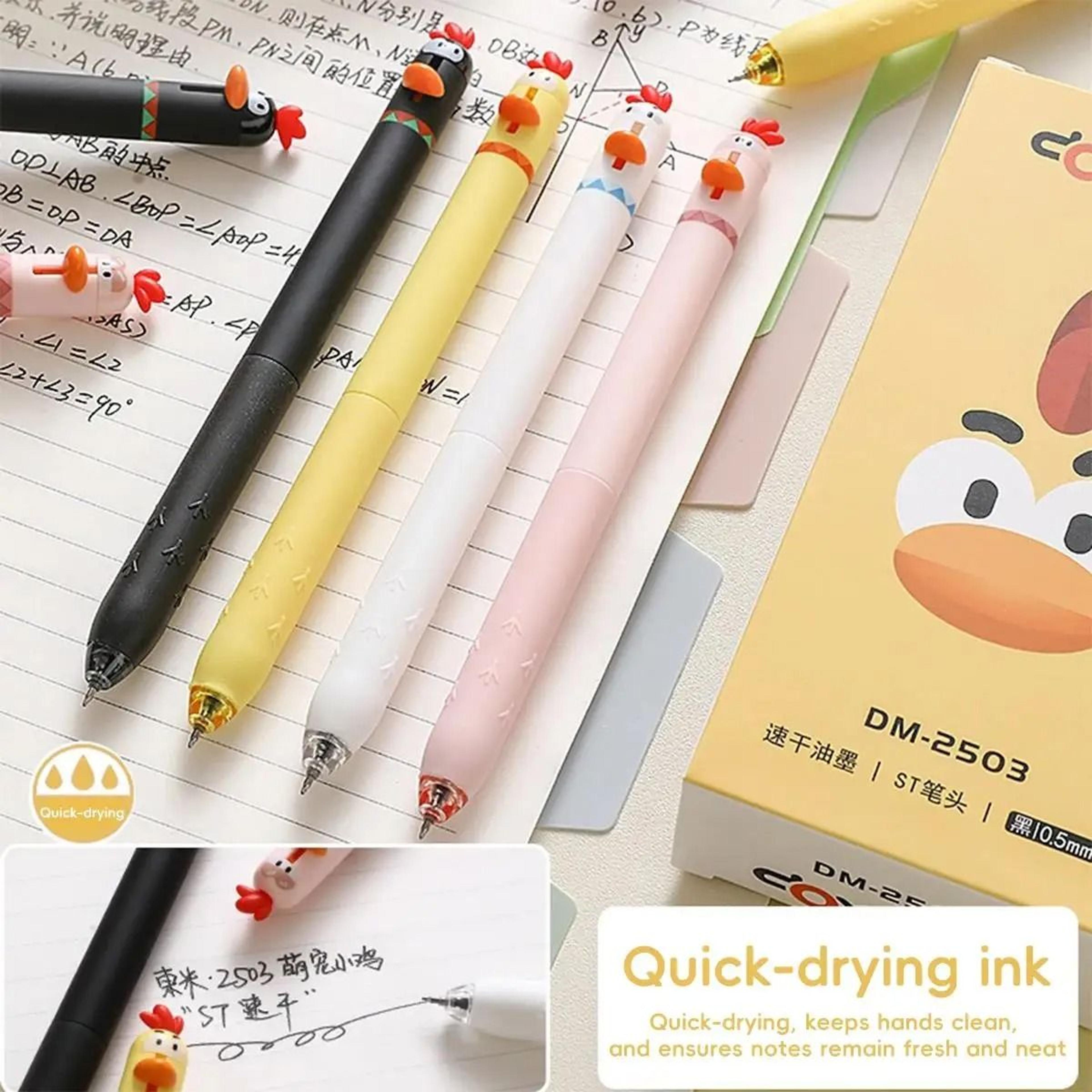 Funny Chicken Click Gel Pen  05mm FastDrying Stress Relief Toy  Cute Korean Stationery For School 2