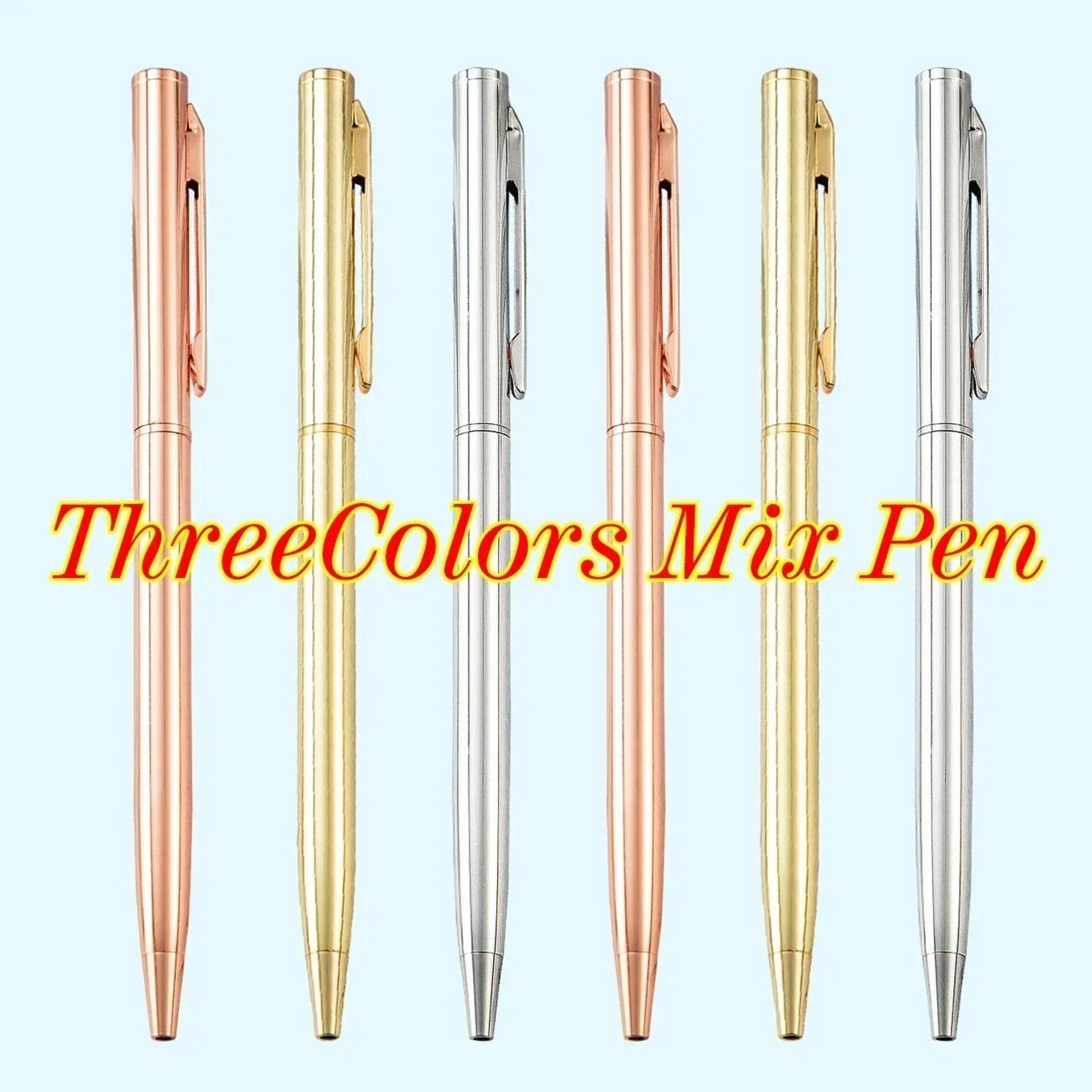 New Slim Rose Gold Metal Ballpoint Pens  Custom Engraved Logo  Executive Advertising Gift Set 17