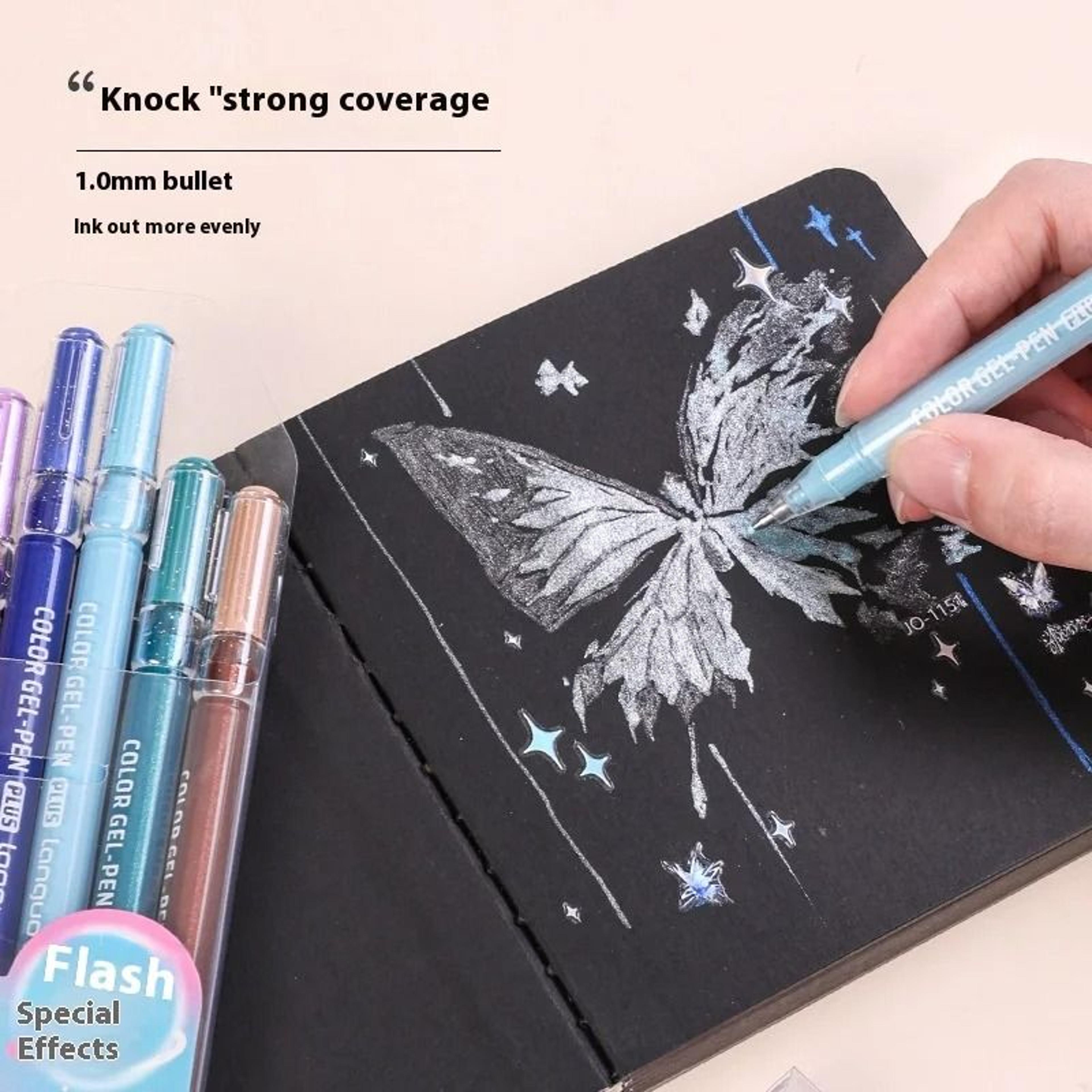 Languo 10mm Glitter Effects Color Gel Pen Set  Premium Highlighting  Handbook Stationery For Studen 1
