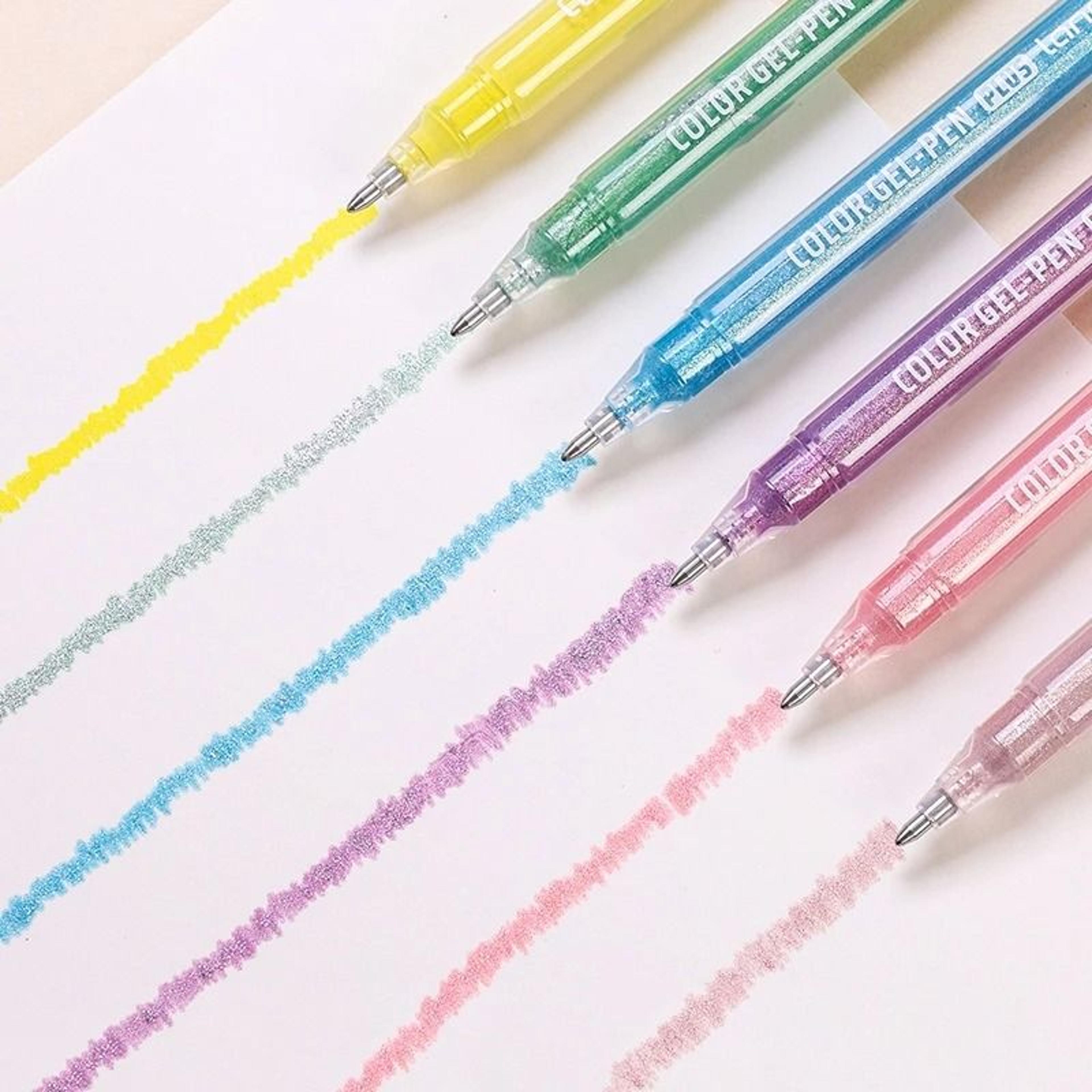 Languo 10mm Glitter Effects Color Gel Pen Set  Premium Highlighting  Handbook Stationery For Studen 4
