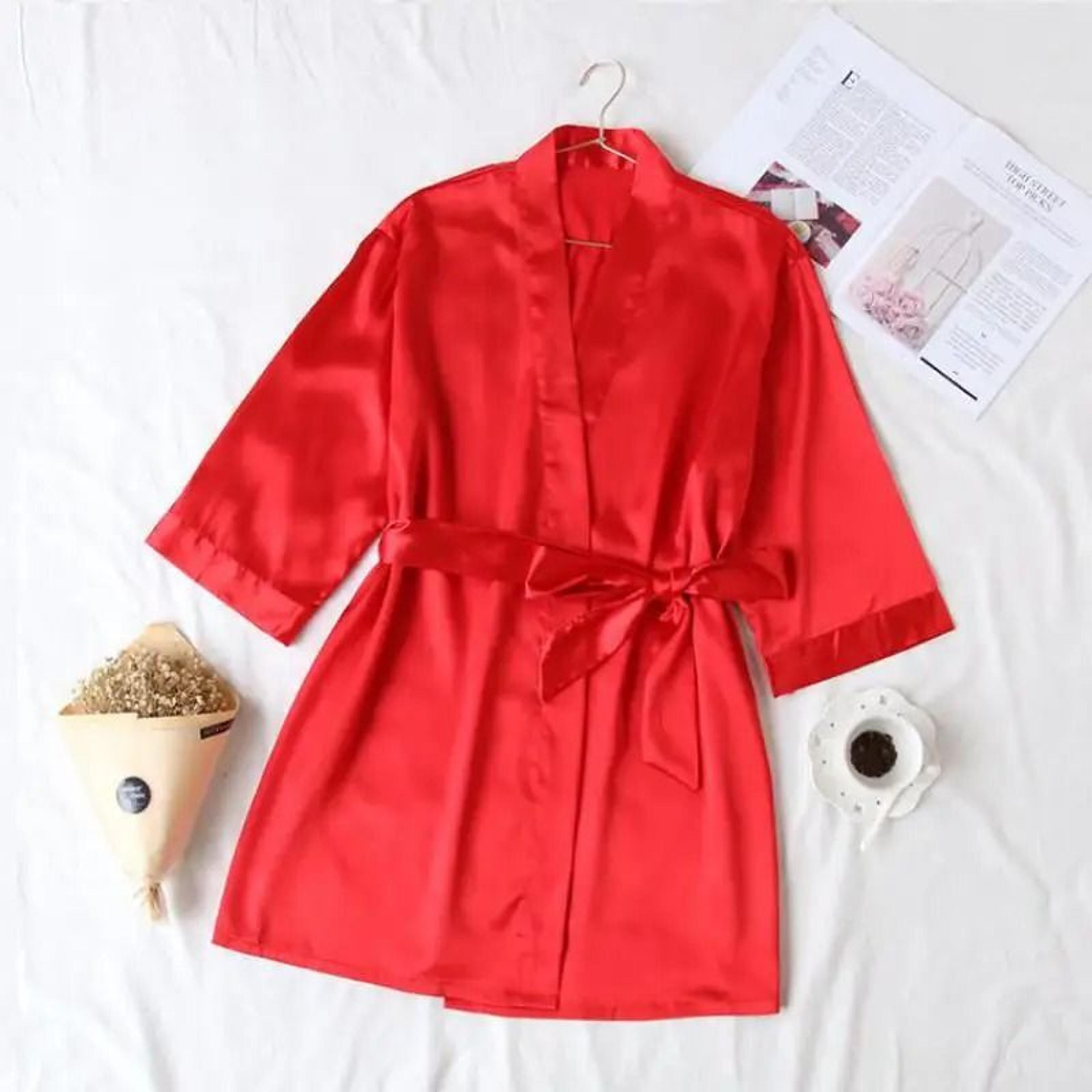 Summer Champagne Chinese Bride Wedding Robe  Satin Sleepwear Sexy Nightgown  Kimono Bathrobe Gown 2
