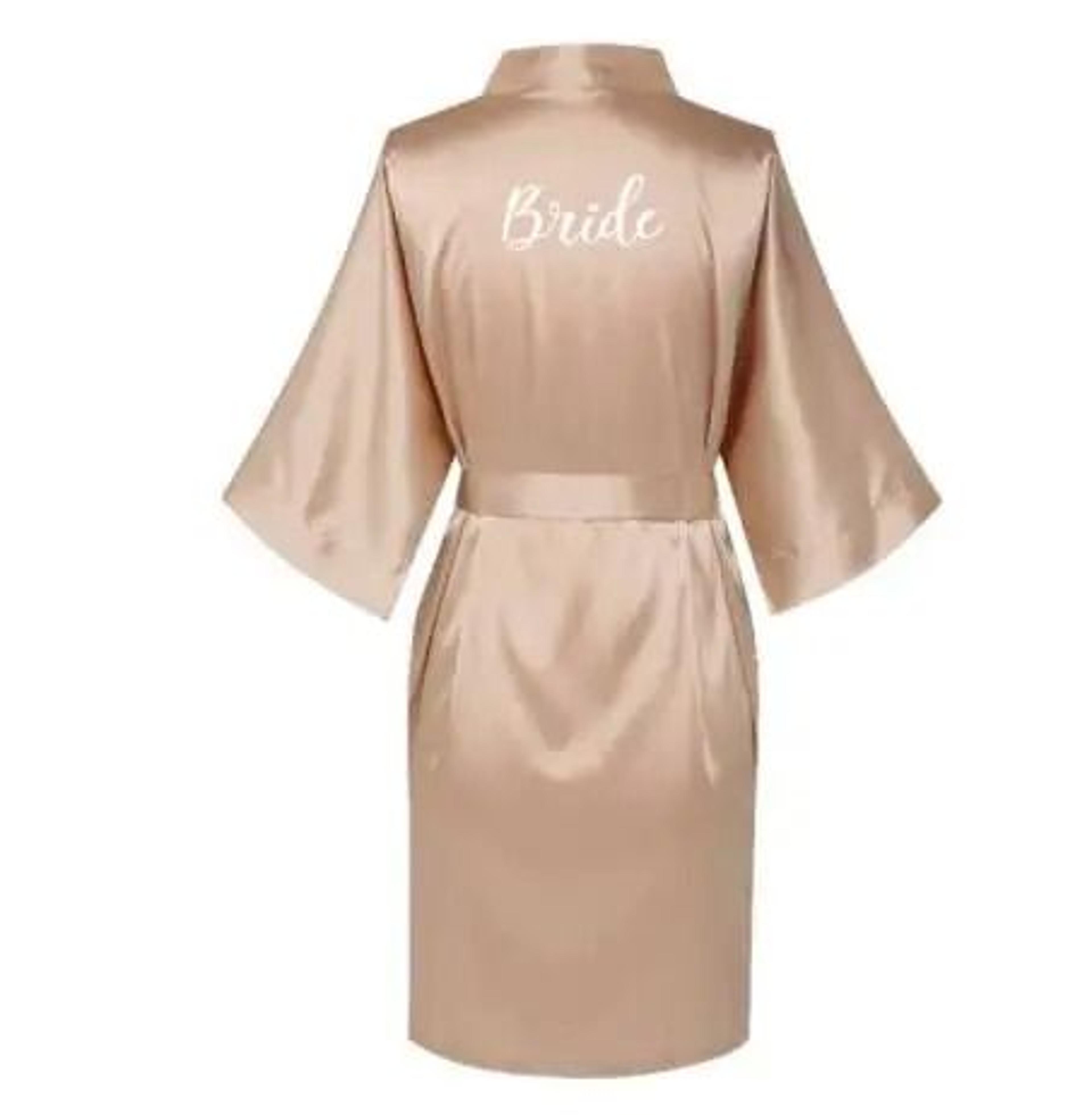 Plus Size Satin Silk Wedding Robes  Elegant Bride  Bridesmaid Gown For Maid Of Honor 9