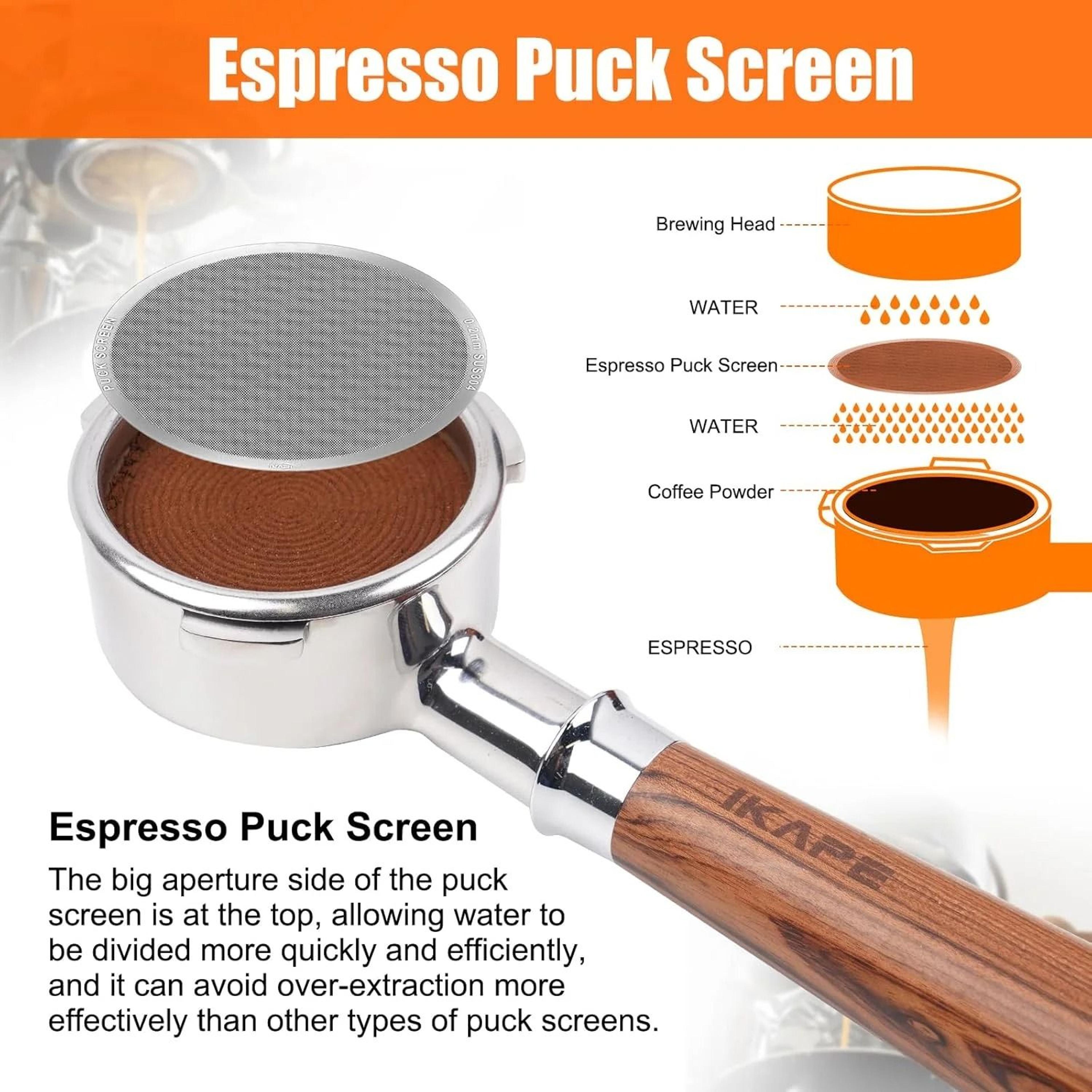 ikape precision espresso puck screen – professional reusable filter for 51/54/58.5mm portafilters
