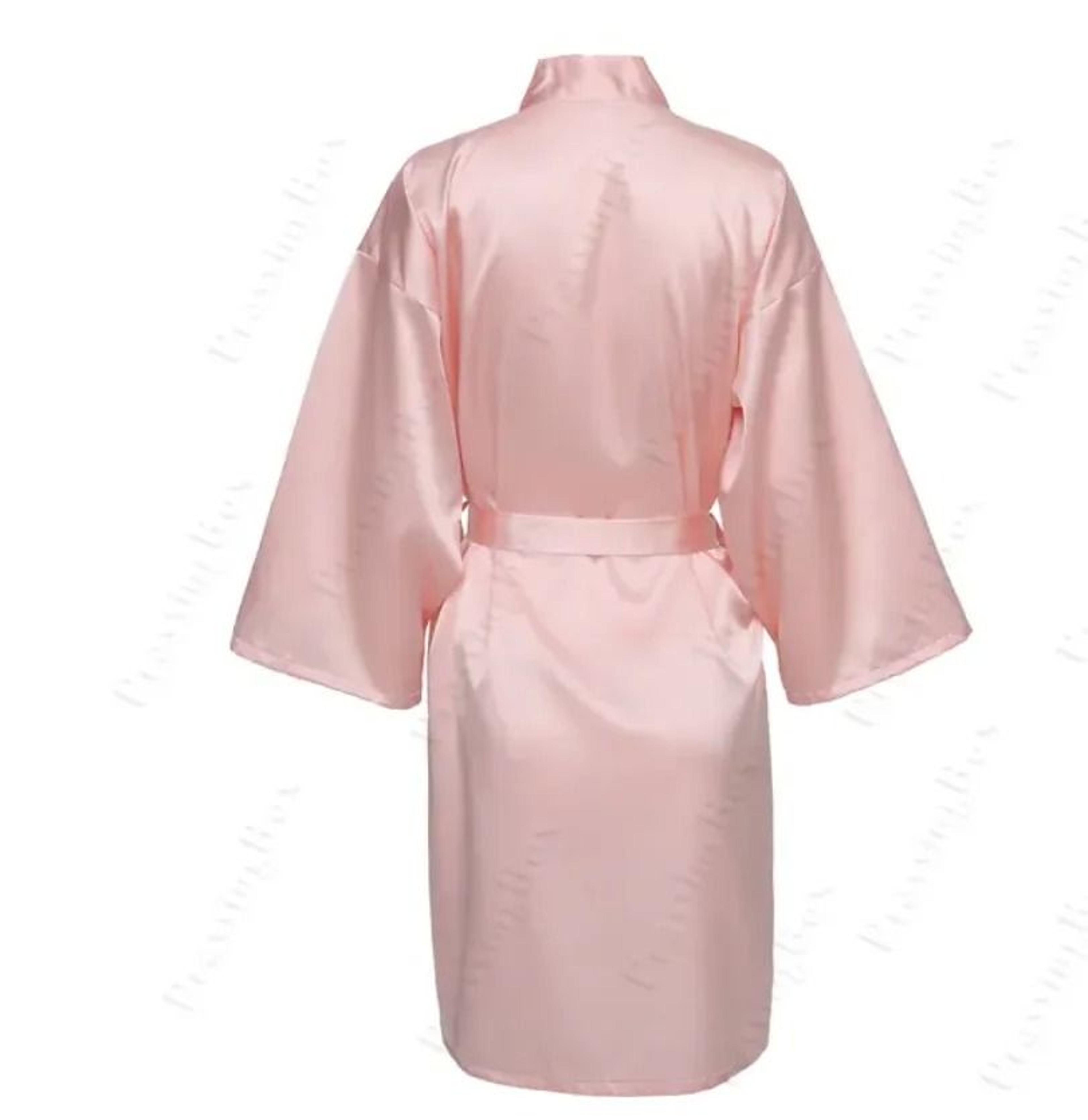 Elegant Solid Satin Night Robe  Professional Half Sleeve VNeck House Robe With Belt 1
